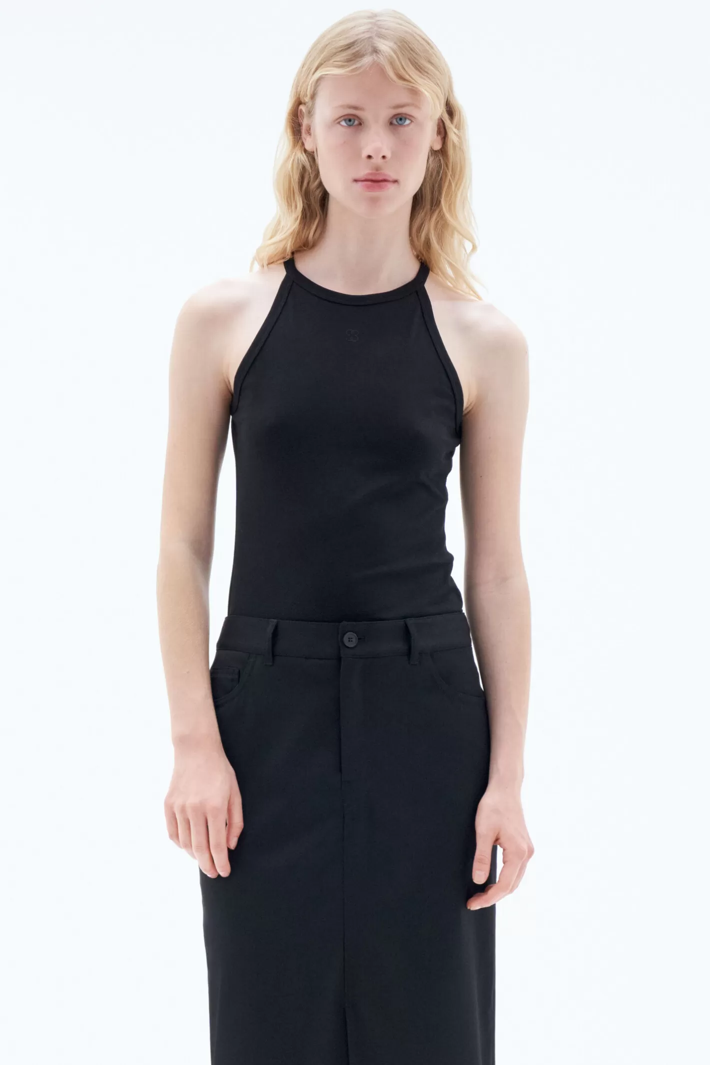 Filippa K 93 Cotton Tank Black-Woman Tops