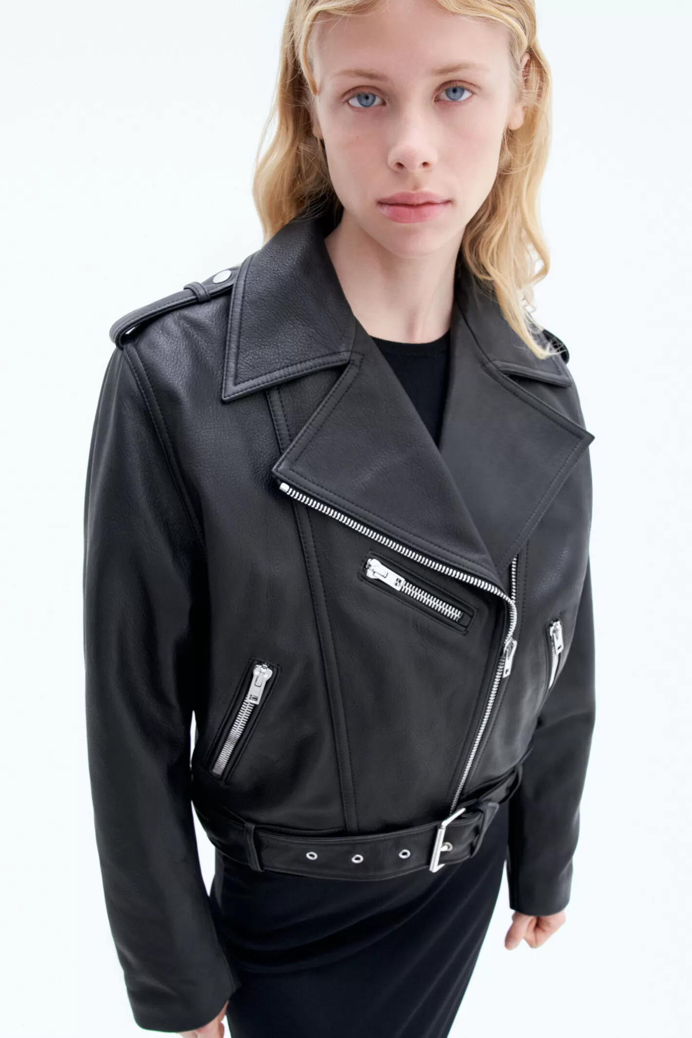 Filippa K 93 Leather Biker Jacket Black-Woman Outerwear