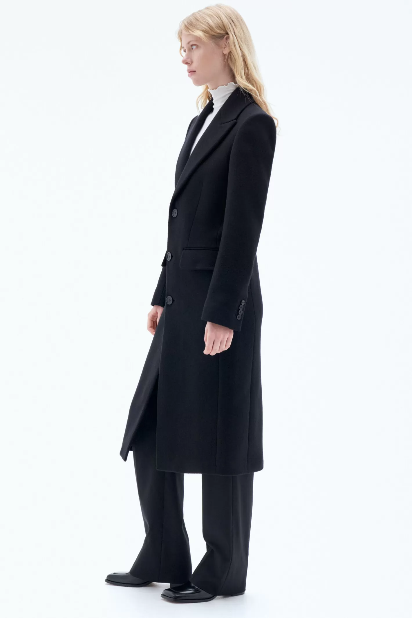 Filippa K 93 Slim Wool Coat Black-Woman Bestsellers | Outerwear