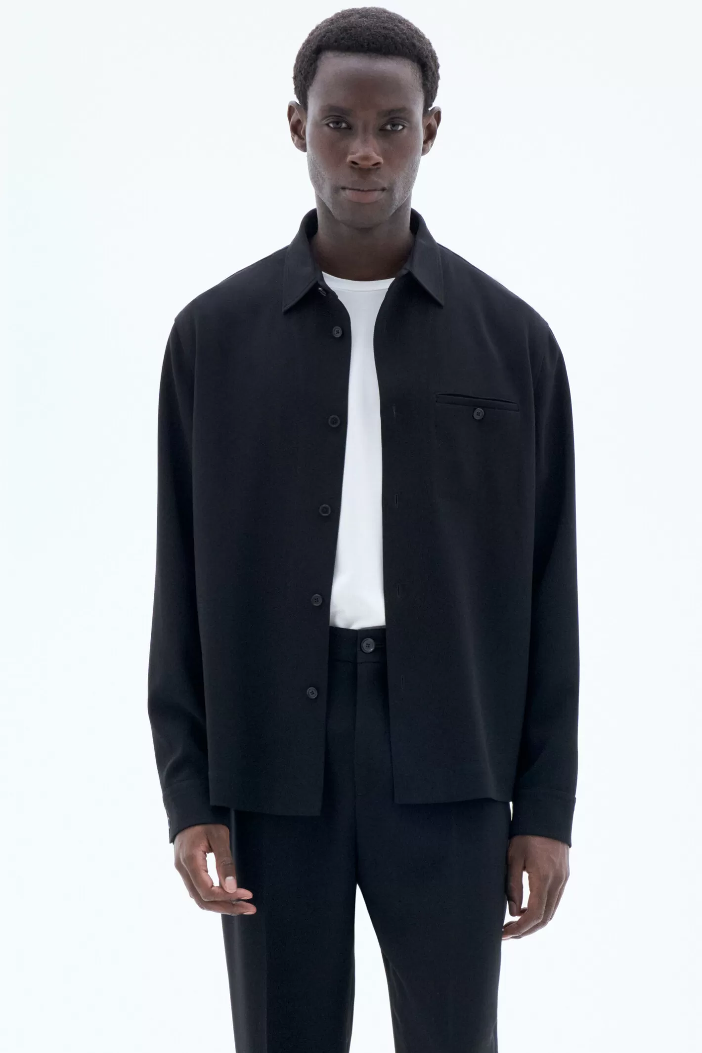 Filippa K Blake Overshirt Black-Man Shirts