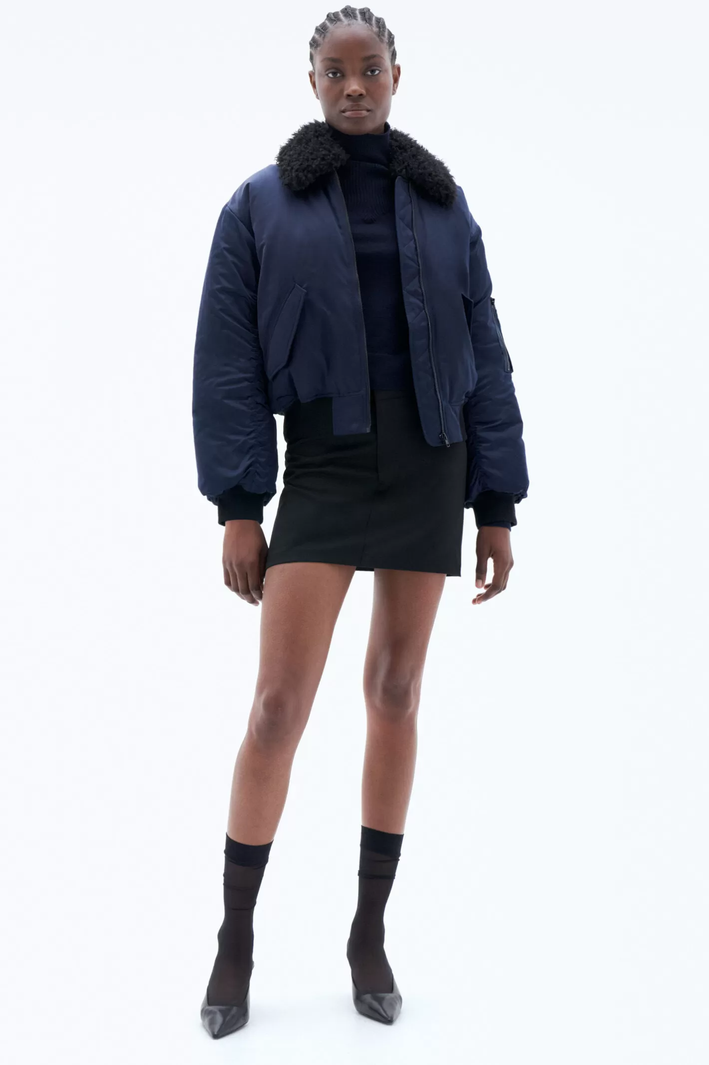 Filippa K Bomber Jacket Navy-Woman Outerwear