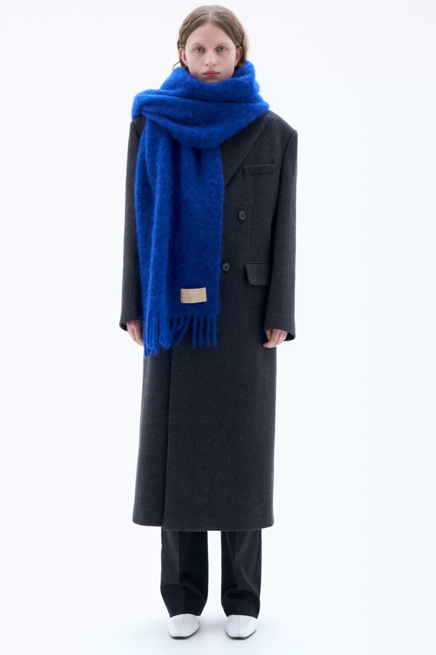 Filippa K Boucle Colour Block Scarf Electric Blue-Man | Woman Hats & Scarves