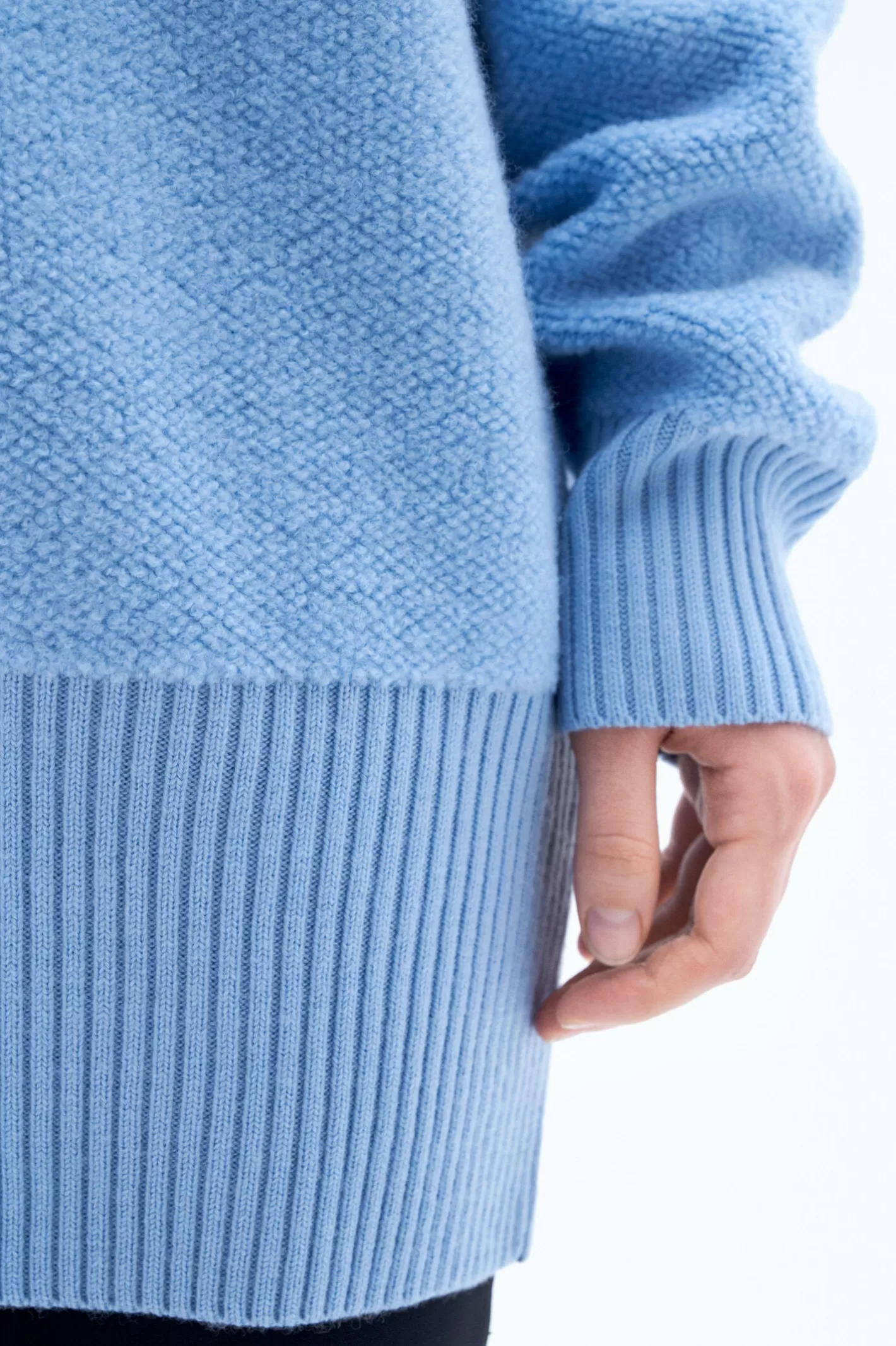 Filippa K Boucle Sweater Turquoise-Woman Knitwear