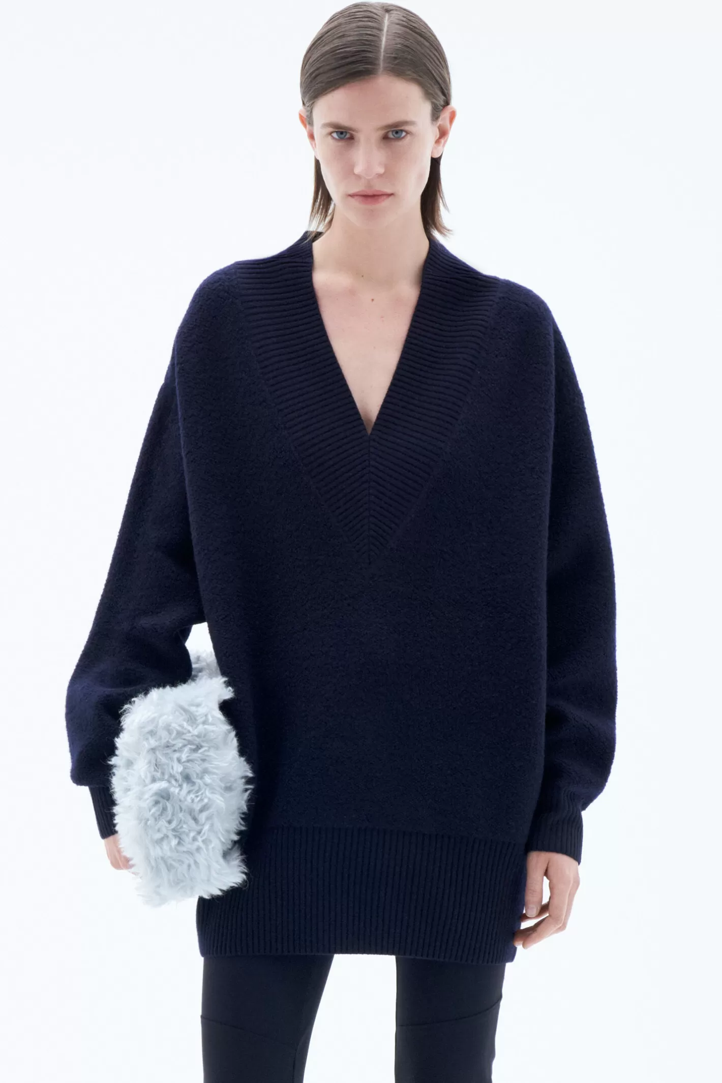 Filippa K Boucle Sweater Navy-Woman Knitwear