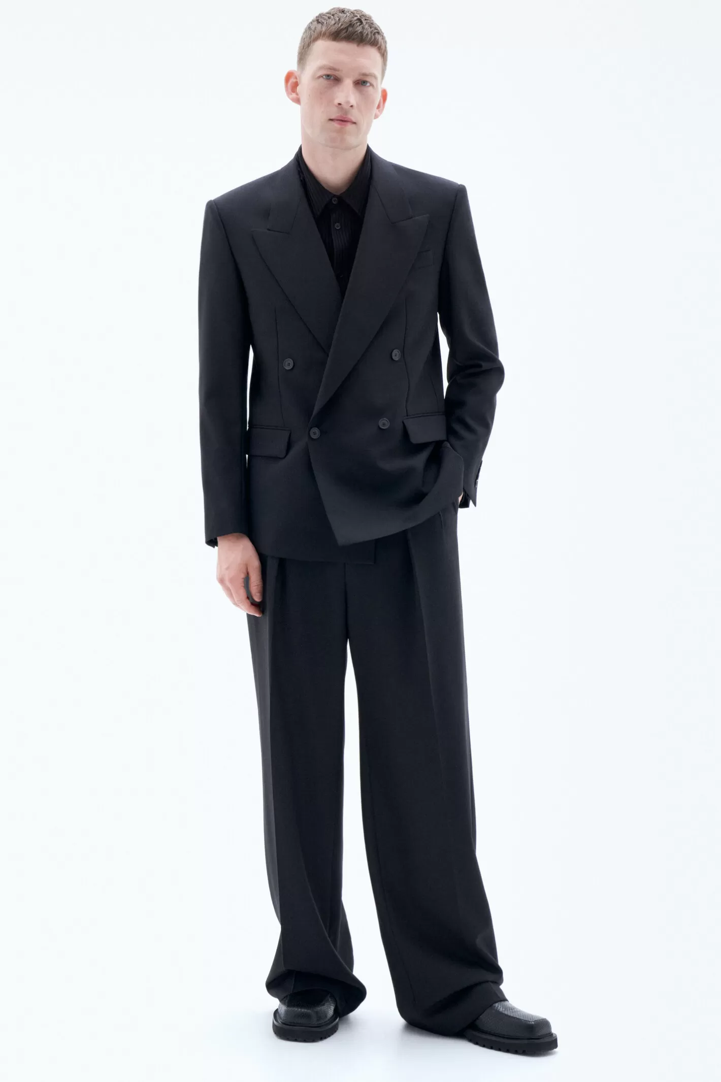 Filippa K Boxy Wool Blazer Black-Man Bestsellers | Tailoring | Suit jackets