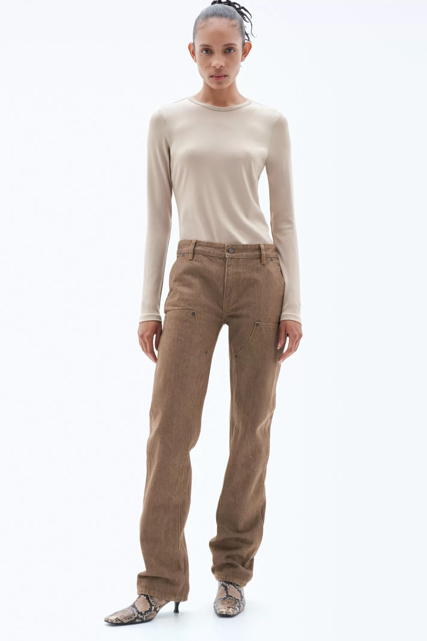 Filippa K Carpenter Jeans Cane Brown-Woman Denim