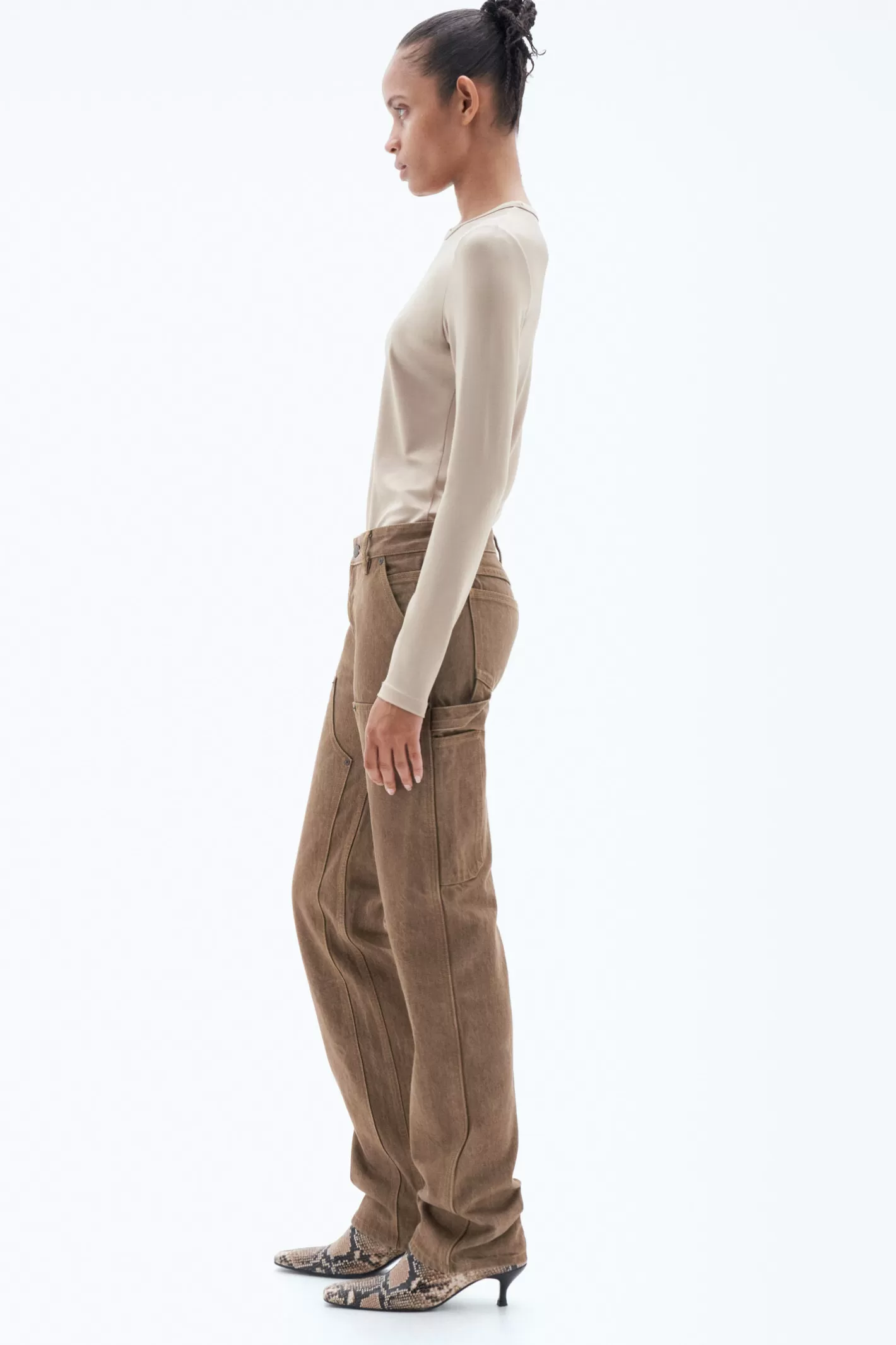 Filippa K Carpenter Jeans Cane Brown-Woman Denim