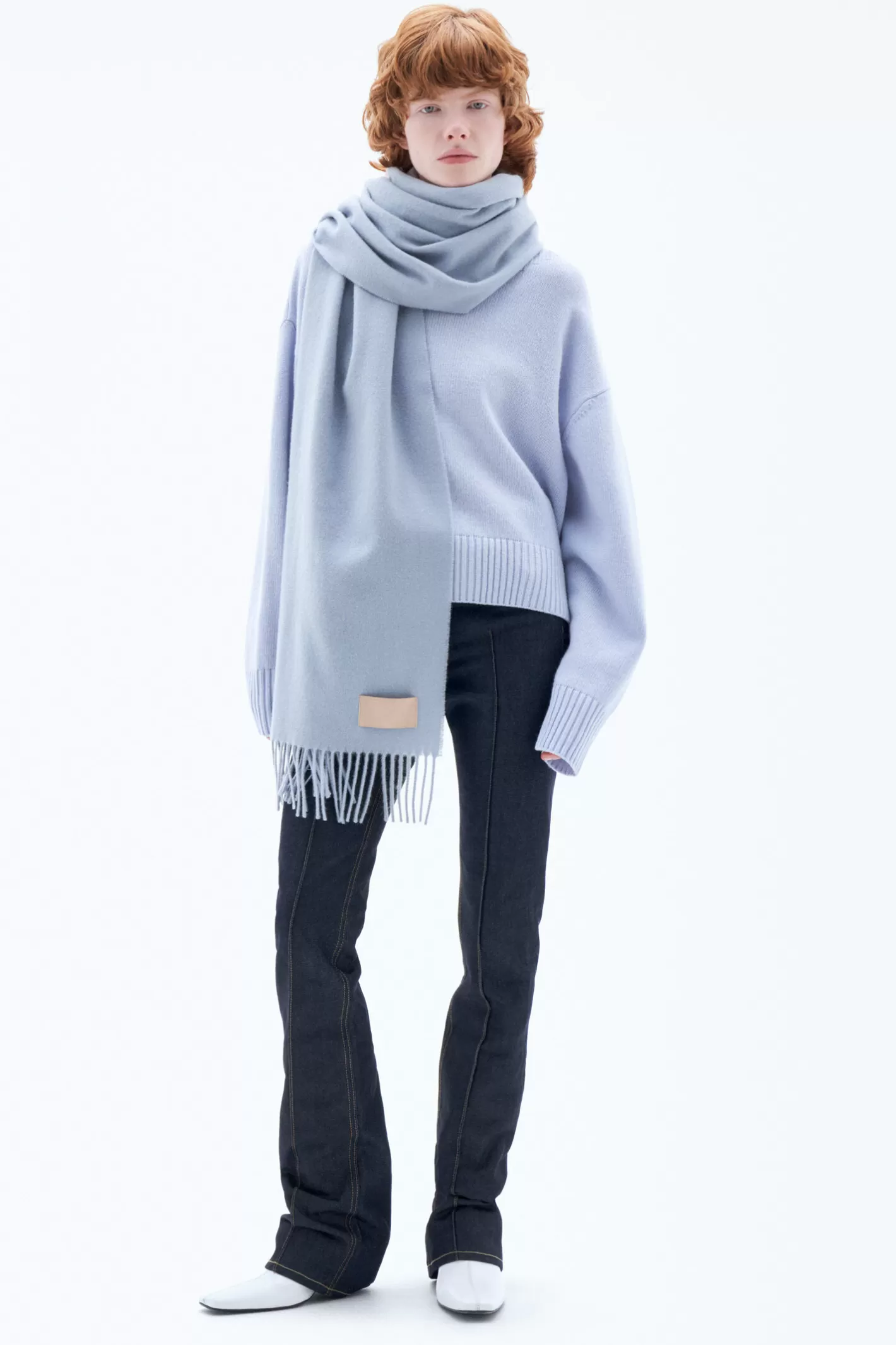 Filippa K Cashmere Blend Scarf Ice Blue-Man | Woman Hats & Scarves