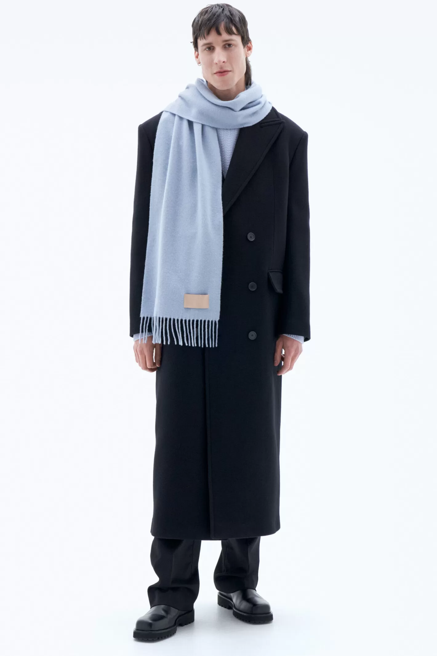 Filippa K Cashmere Blend Scarf Ice Blue-Man Hats & Scarves