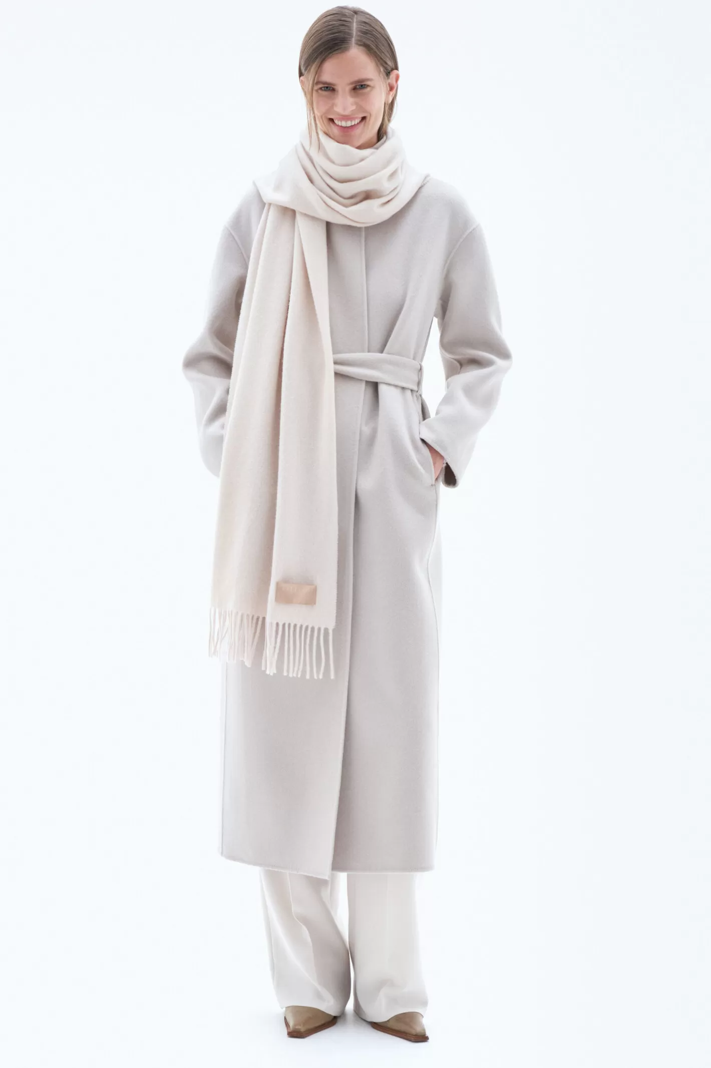 Filippa K Cashmere Blend Scarf Light Beige-Woman Hats & Scarves