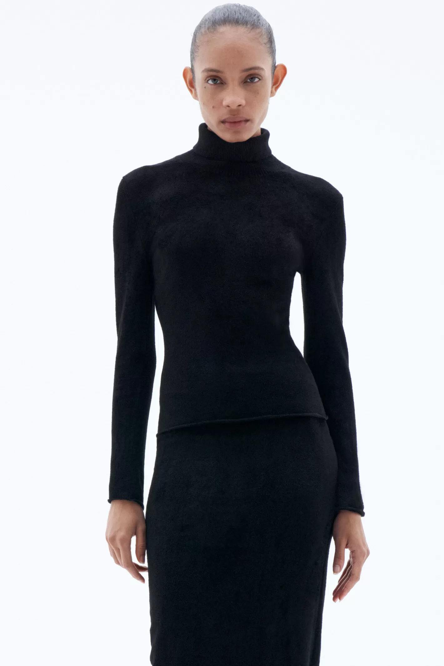 Filippa K Chenille Turtleneck Sweater Black-Woman Knitwear