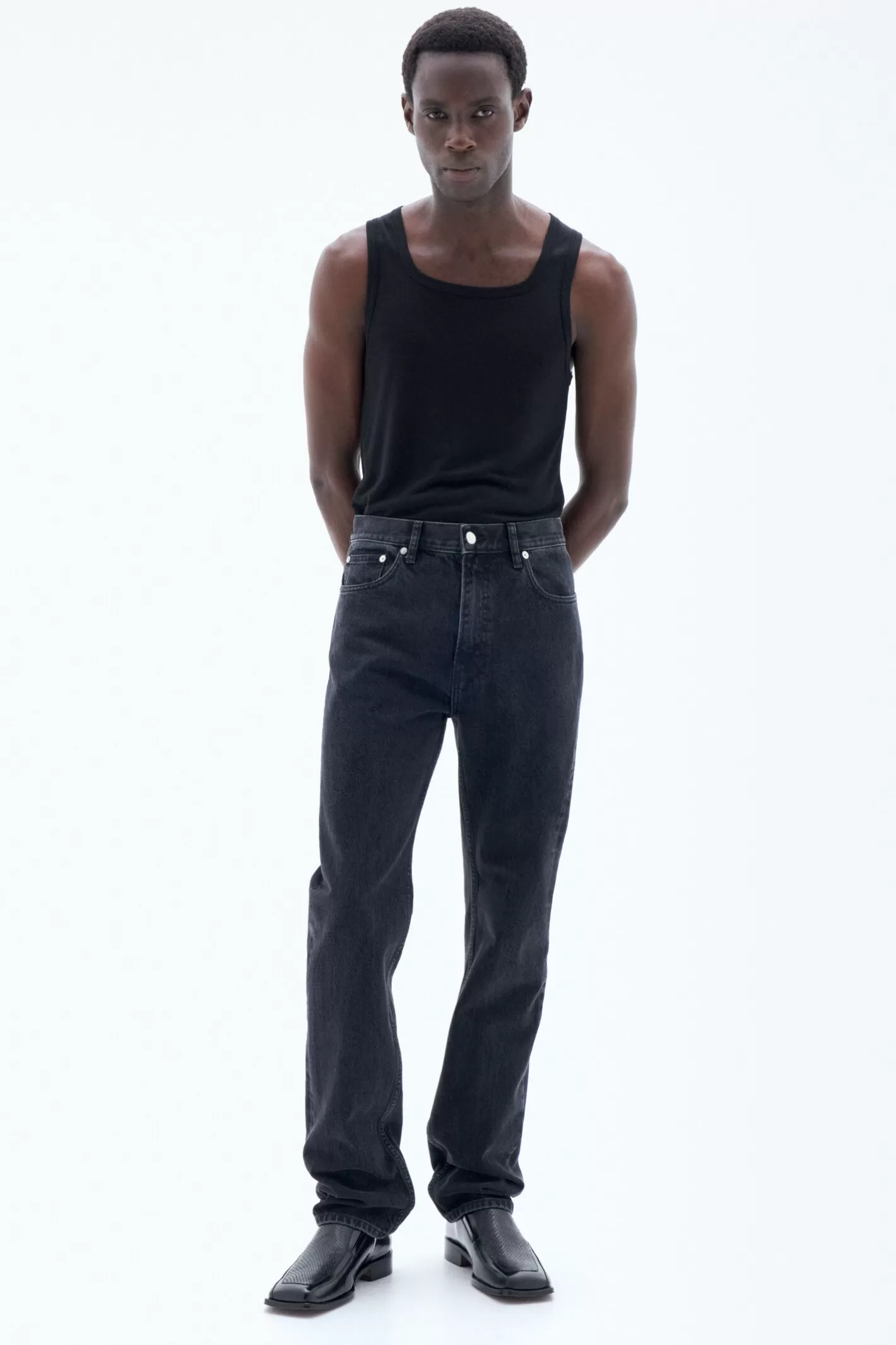 Filippa K Classic Straight Jeans Charcoal Black-Man Denim