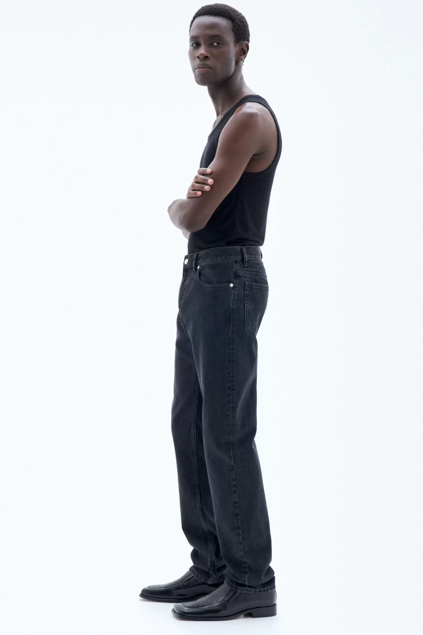 Filippa K Classic Straight Jeans Charcoal Black-Man Denim