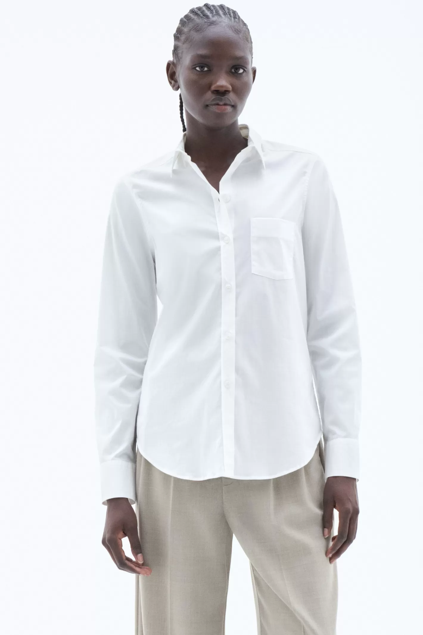 Filippa K Classic Stretch Shirt White-Woman Shirts & Blouses