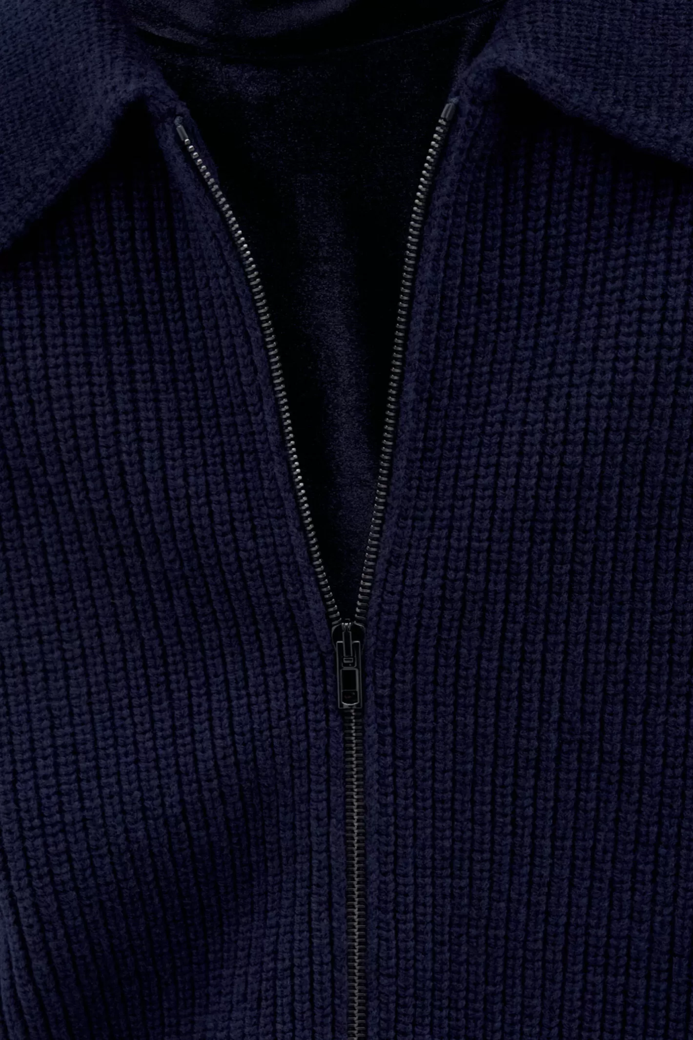 Filippa K Collar Zip Cardigan Navy-Man Knitwear