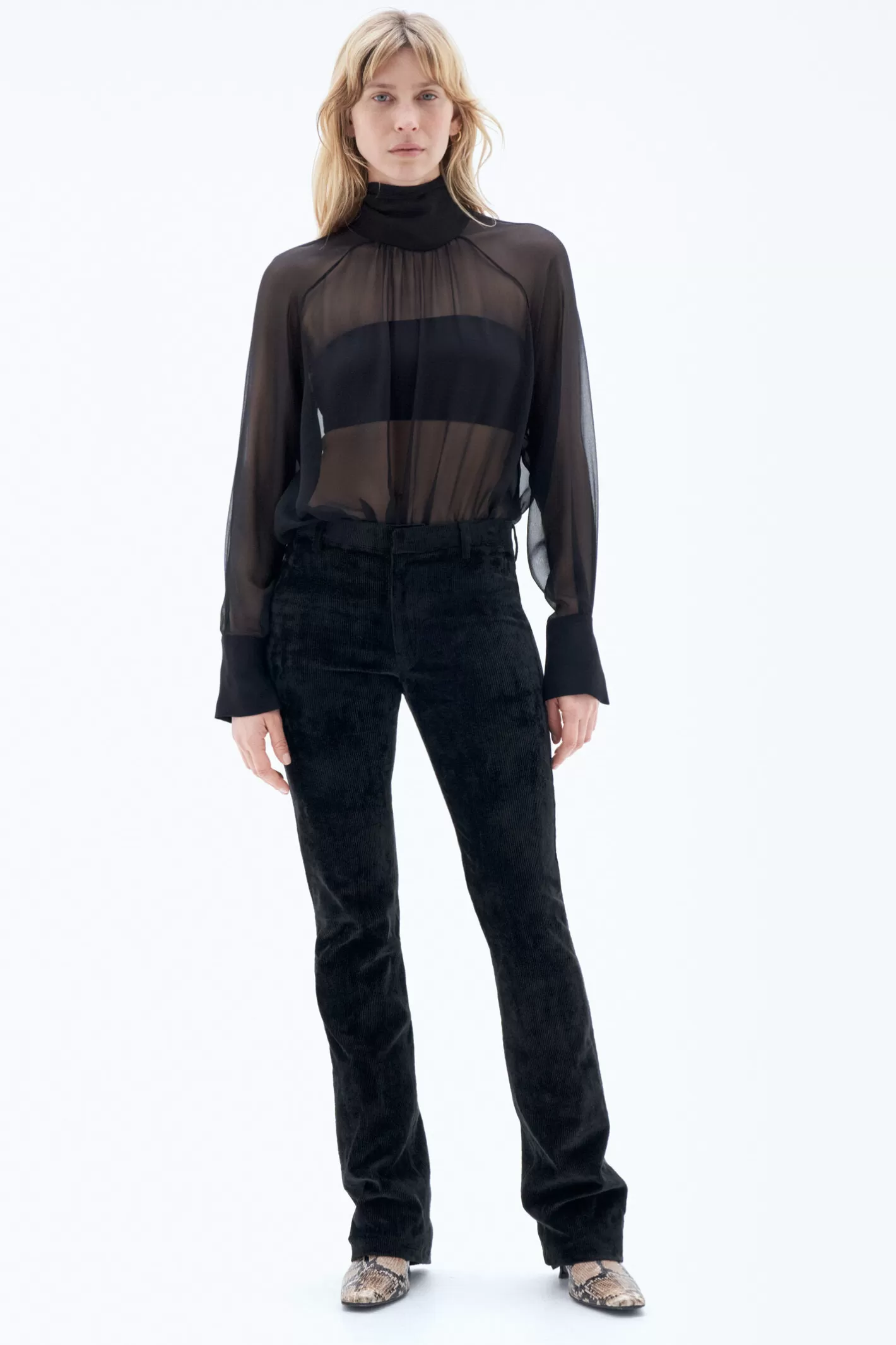 Filippa K Corduroy Bootcut Trousers Black-Woman Trousers