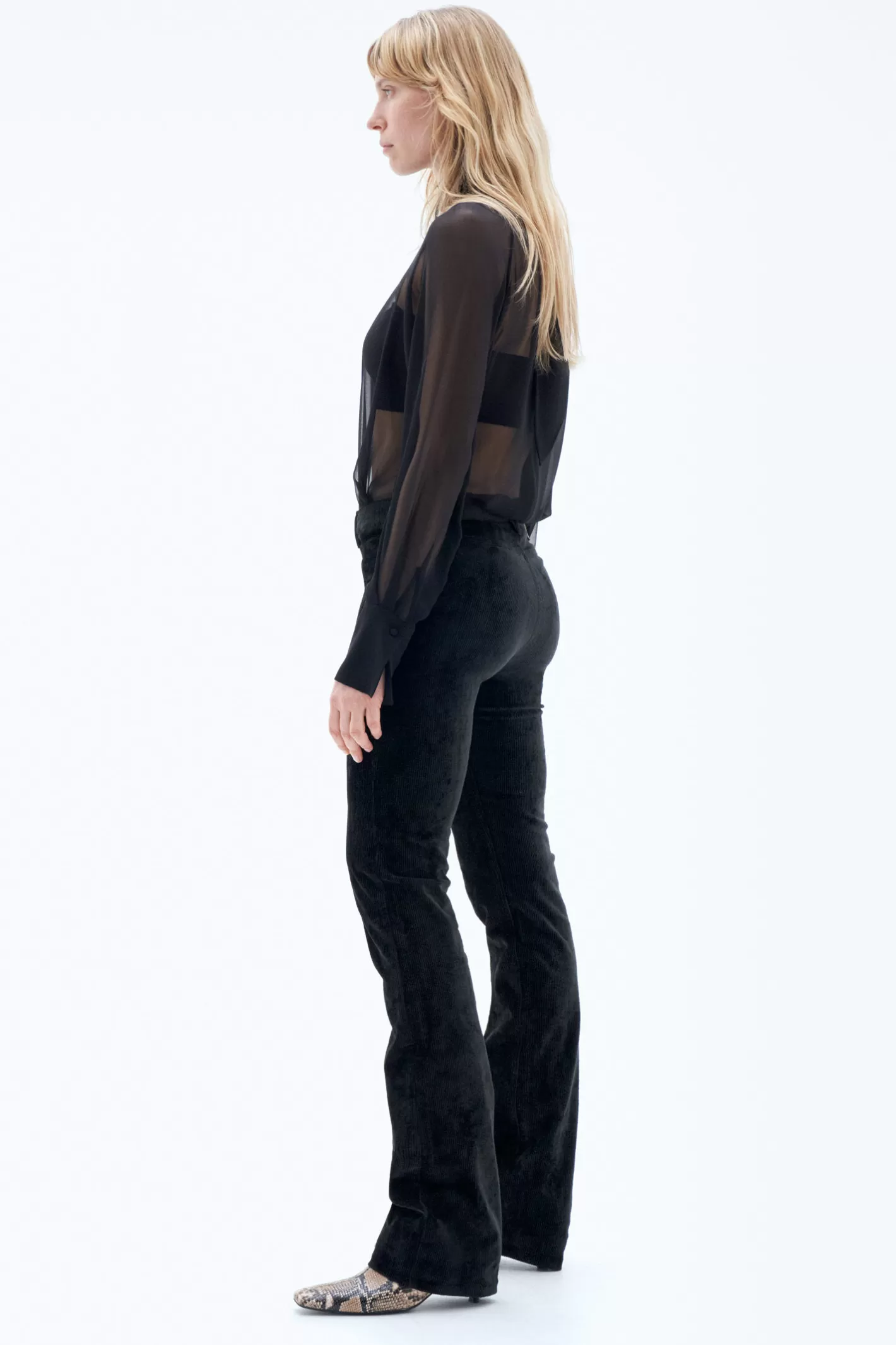 Filippa K Corduroy Bootcut Trousers Black-Woman Trousers