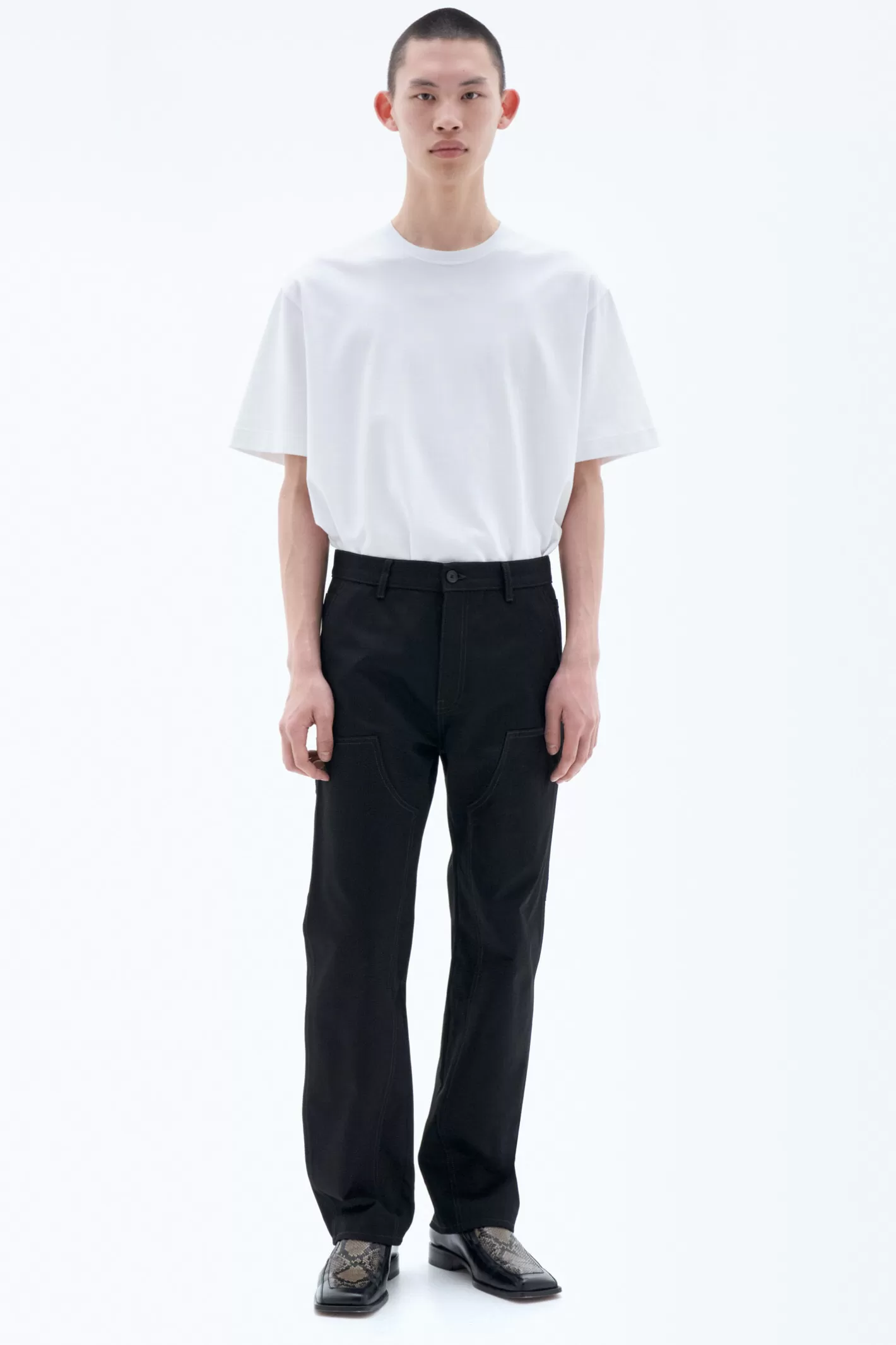 Filippa K Cotton Carpenter Trousers Black-Man Trousers