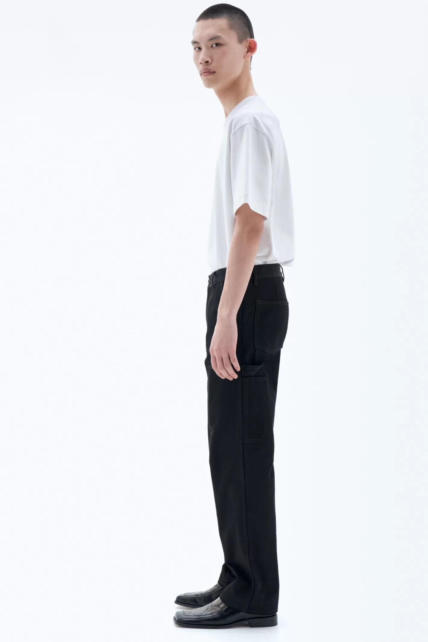 Filippa K Cotton Carpenter Trousers Black-Man Trousers