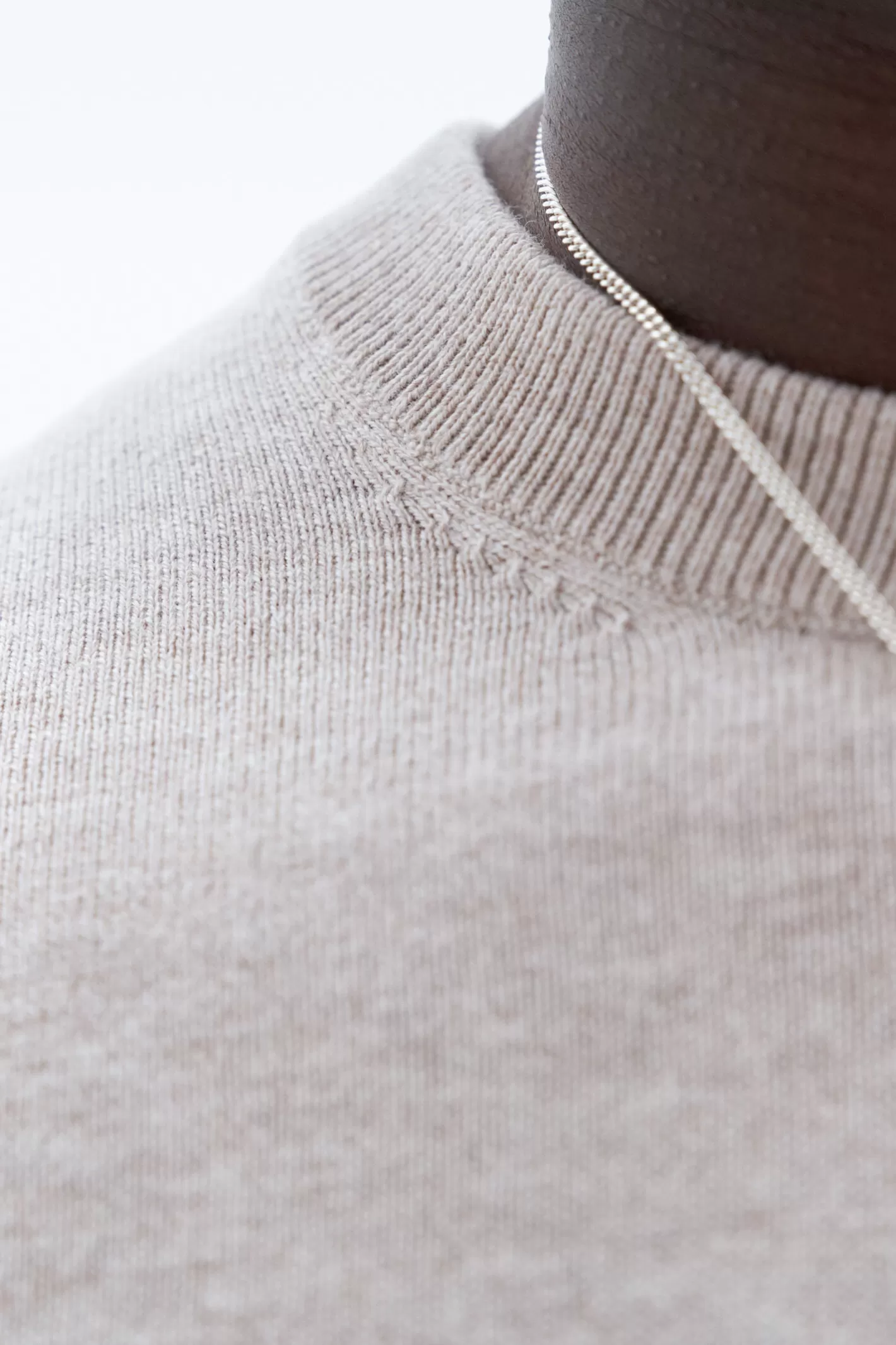 Filippa K Cotton Merino Sweater Beige Melange-Man Knitwear