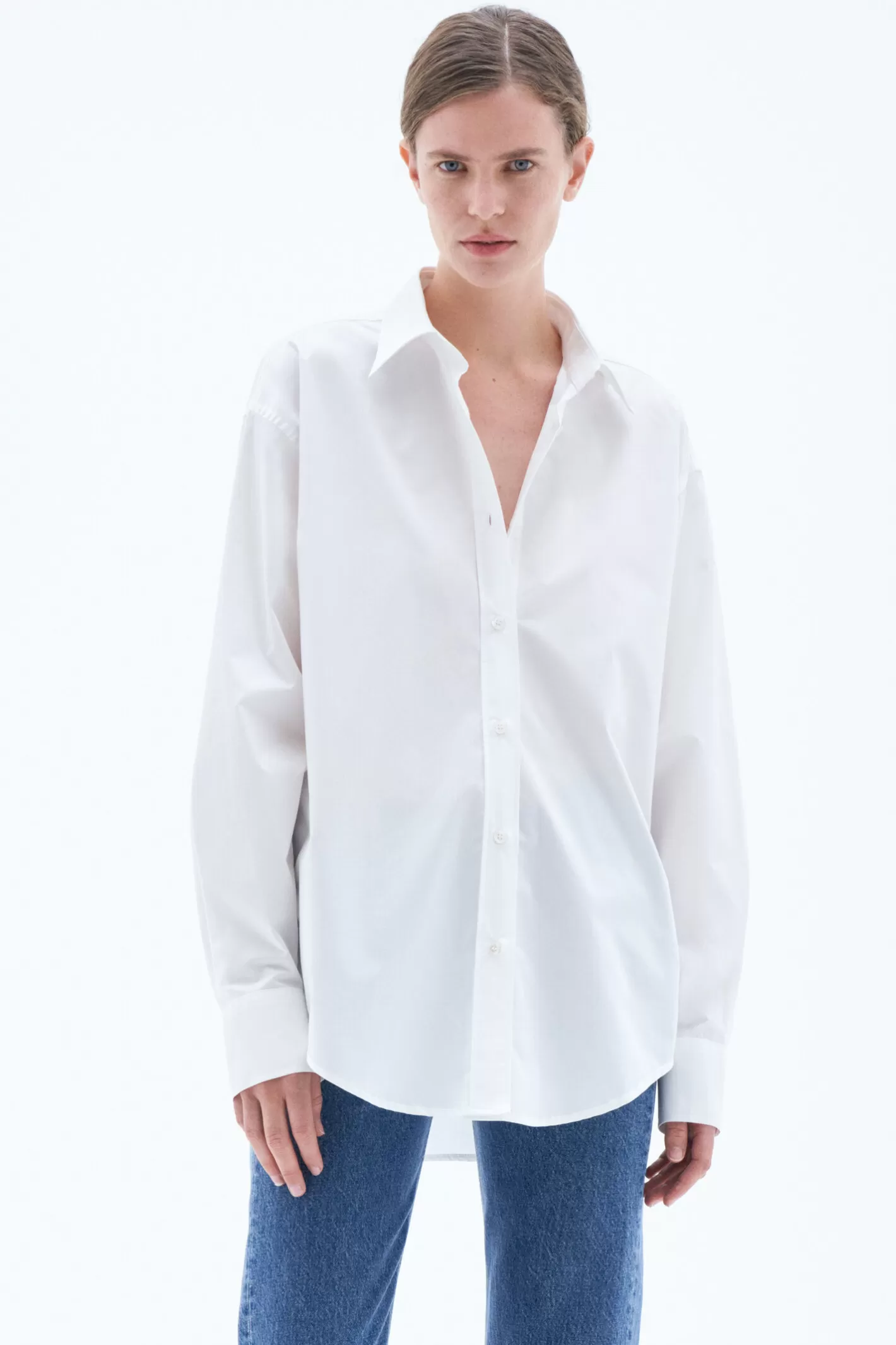 Filippa K Cotton Poplin Shirt White-Woman Shirts & Blouses