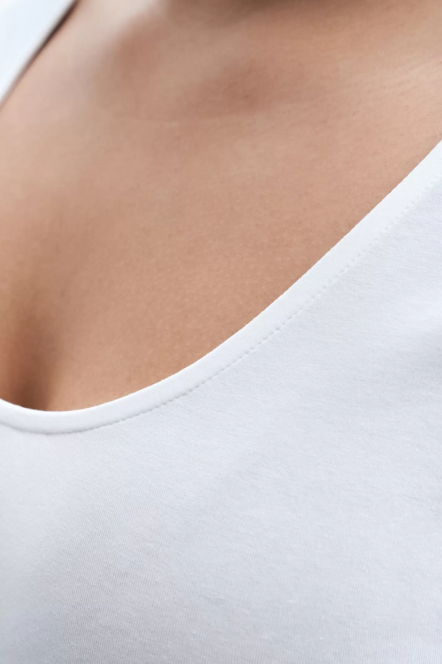 Filippa K Cotton Stretch Scoop Neck Top White-Woman Tops