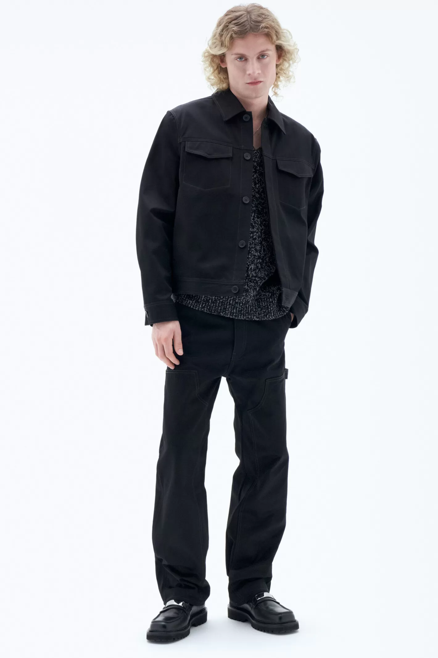 Filippa K Cotton Workwear Jacket Black-Man Outerwear