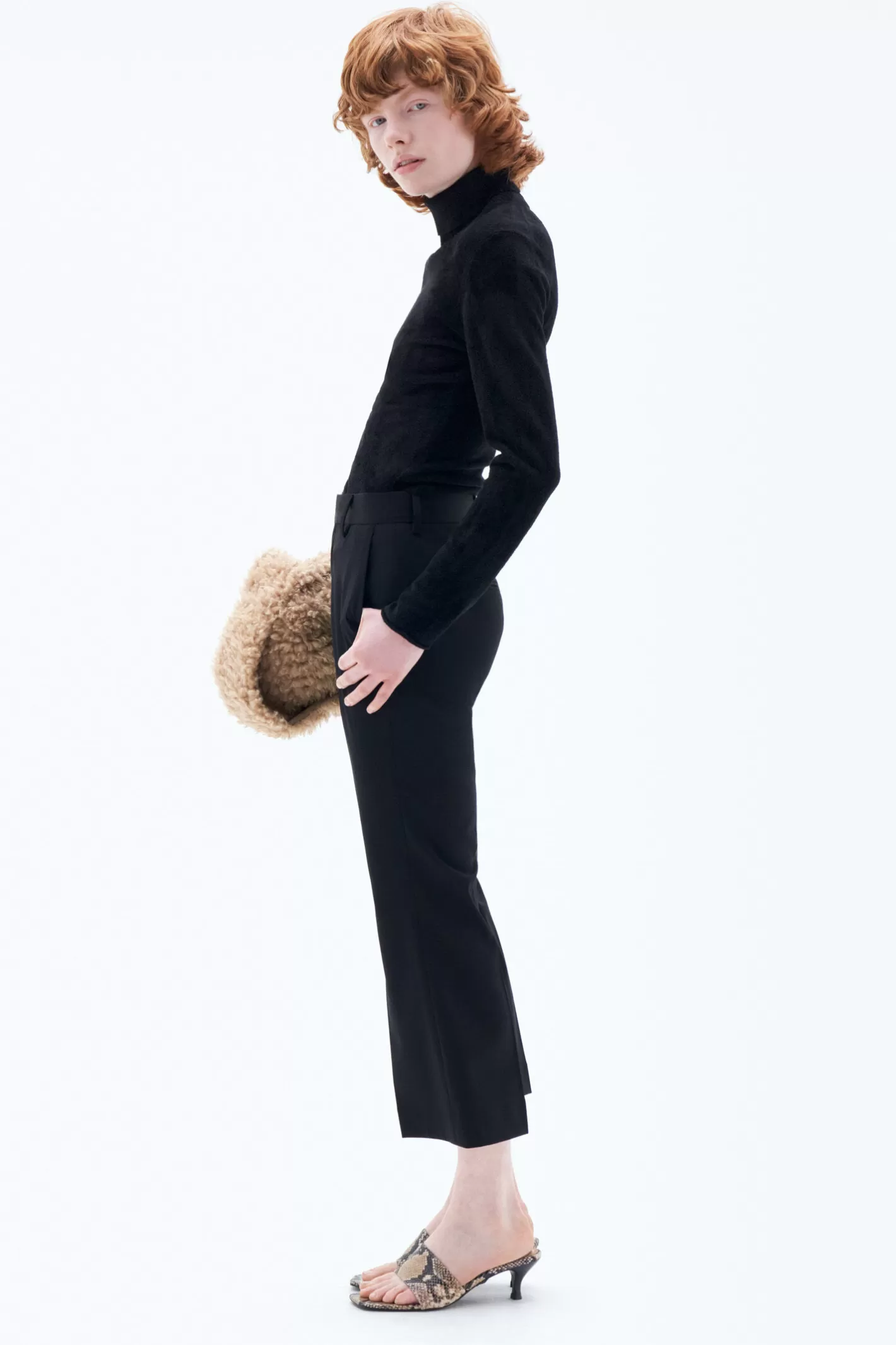 Filippa K Cropped Kick Flare Trousers Black-Woman Trousers