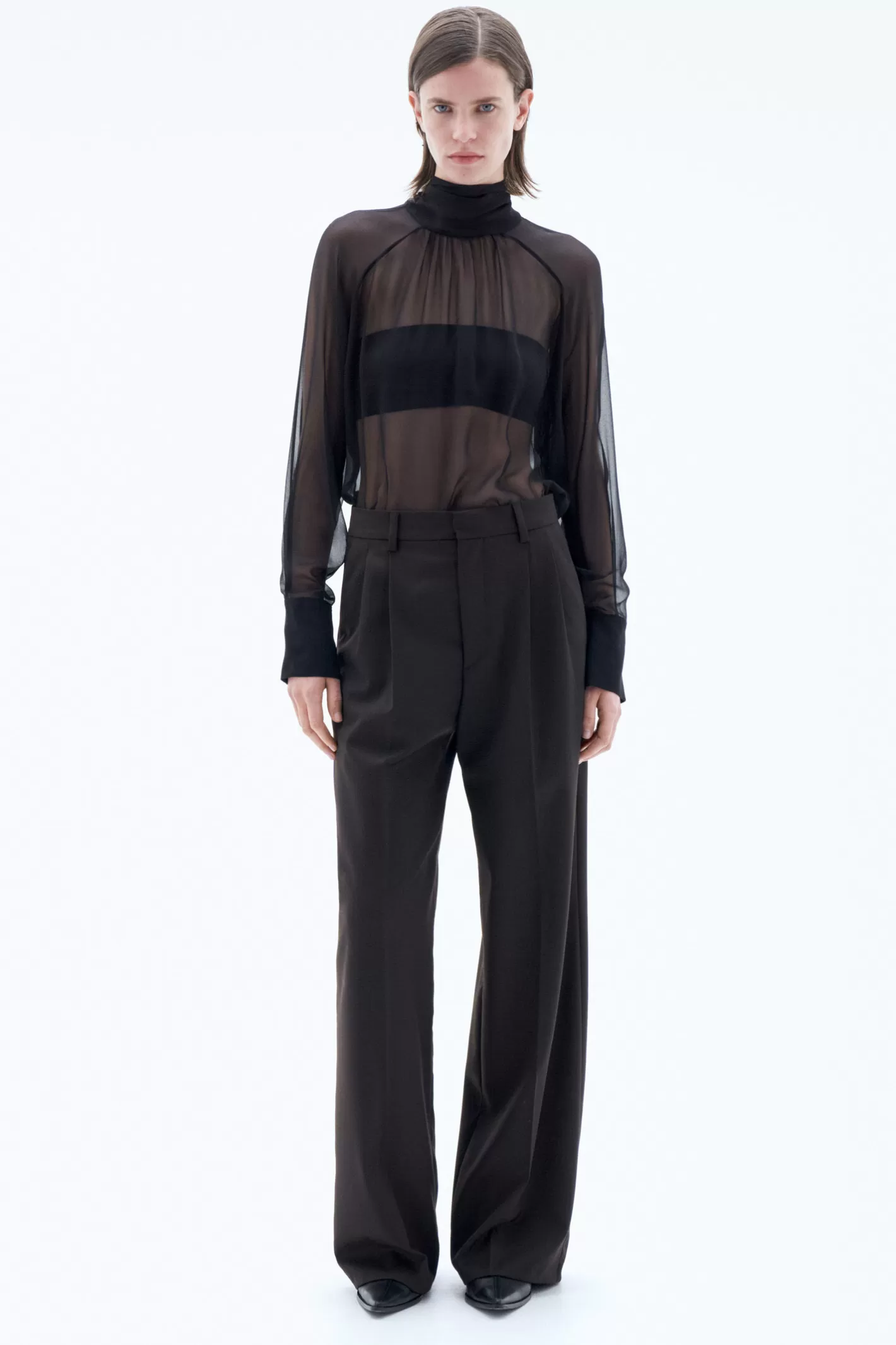 Filippa K Darcey Wool Trousers Dark Chocolate-Woman Tailoring | Trousers