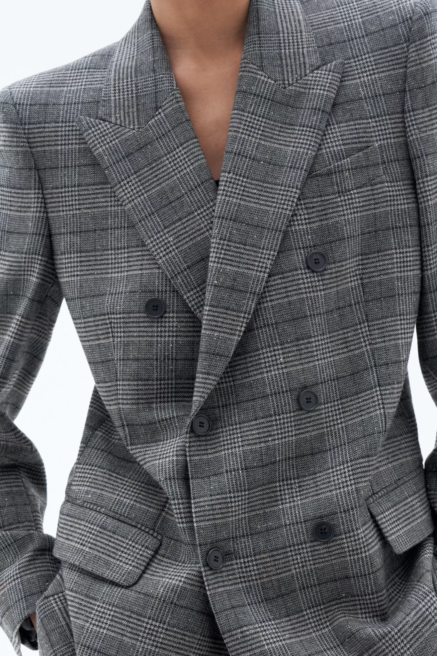 Filippa K Double Breasted Check Blazer Grey Check-Woman Blazers | Tailoring