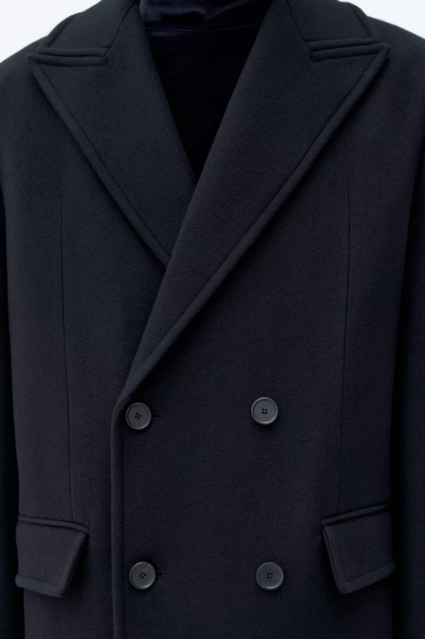 Filippa K Double Breasted Wool Coat Black-Man Outerwear