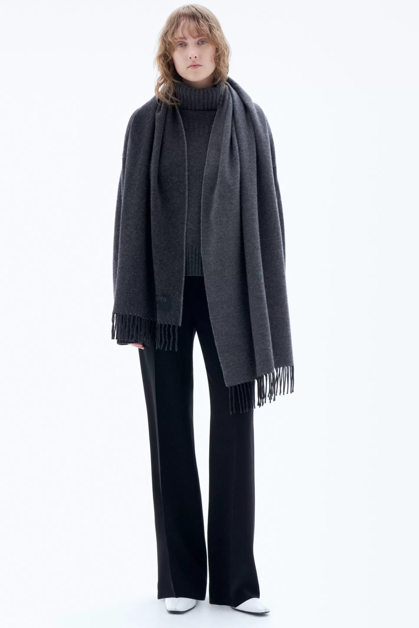 Filippa K Double Wool Cashmere Scarf Anthracite Melange-Man | Woman Bestsellers | Hats & Scarves