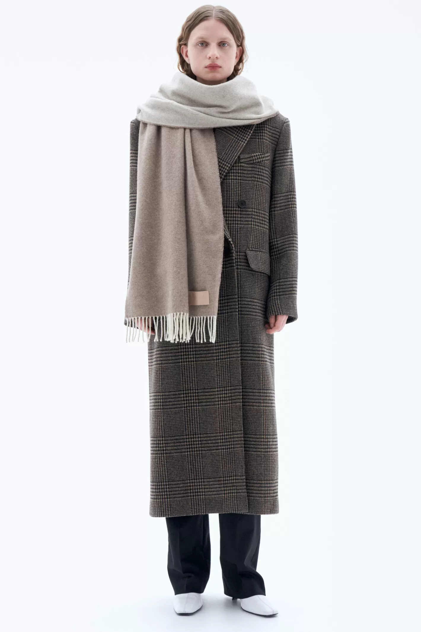 Filippa K Double Wool Cashmere Scarf Pastel Beige-Man | Woman Hats & Scarves