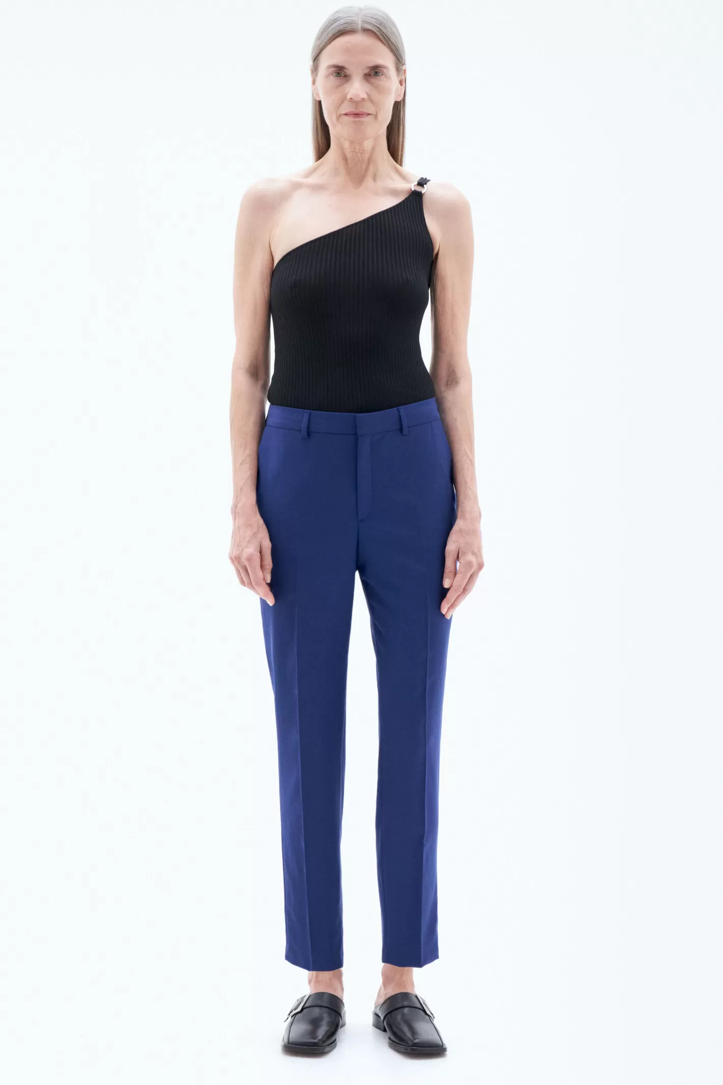 Filippa K Emma Cropped Cool Wool Trousers Ocean Blue-Woman Tailoring | Trousers