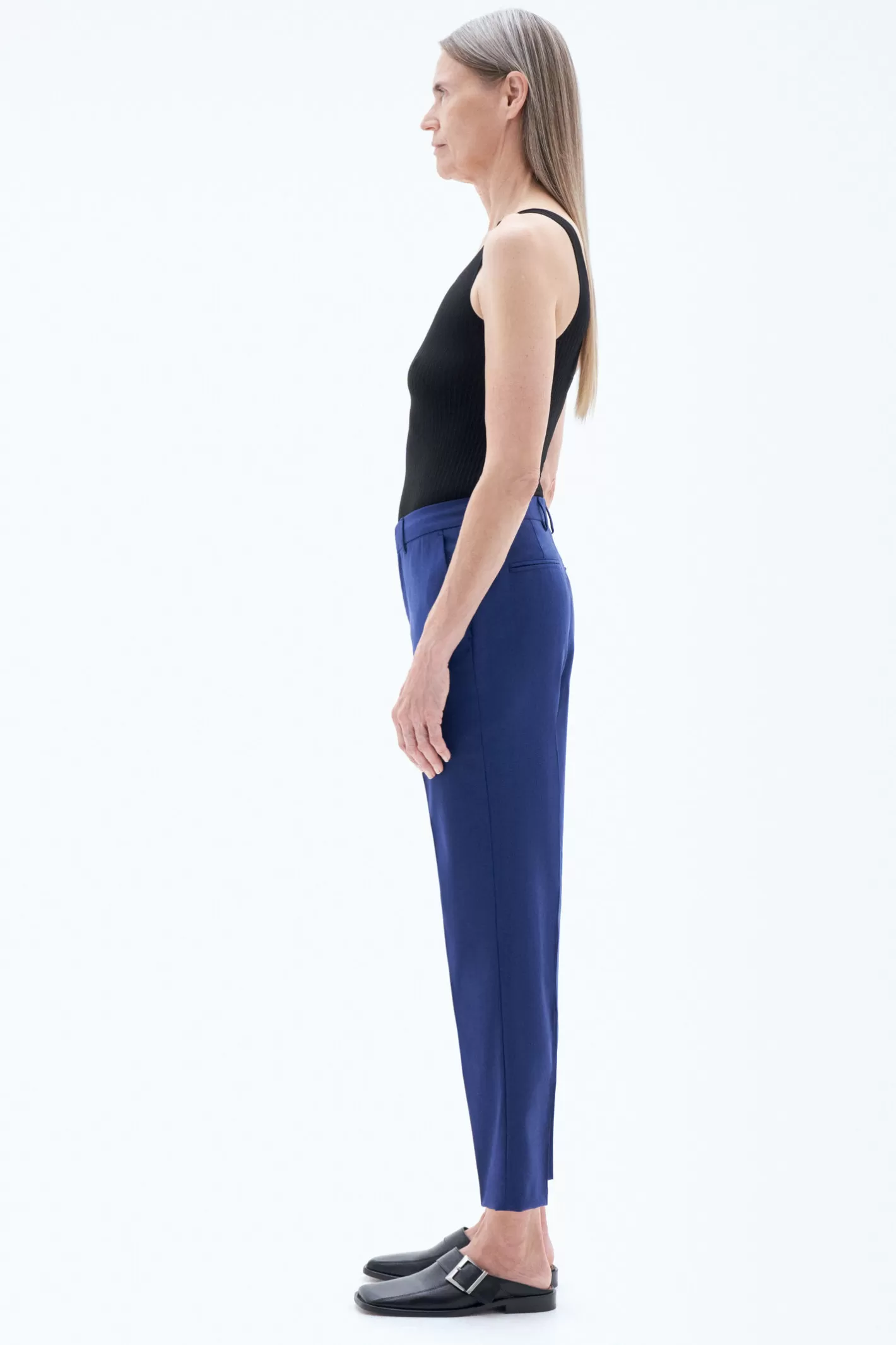 Filippa K Emma Cropped Cool Wool Trousers Ocean Blue-Woman Tailoring | Trousers