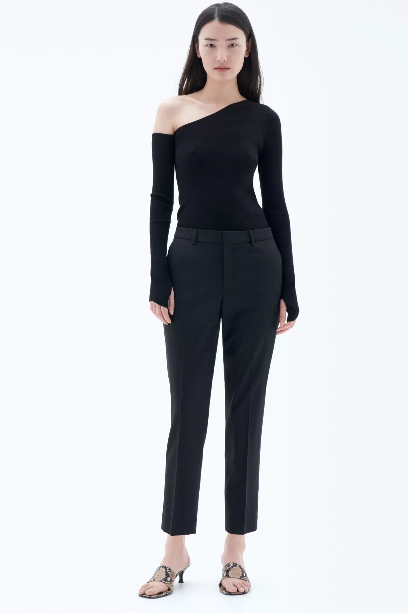 Filippa K Emma Cropped Cool Wool Trousers Black-Woman Tailoring | Trousers