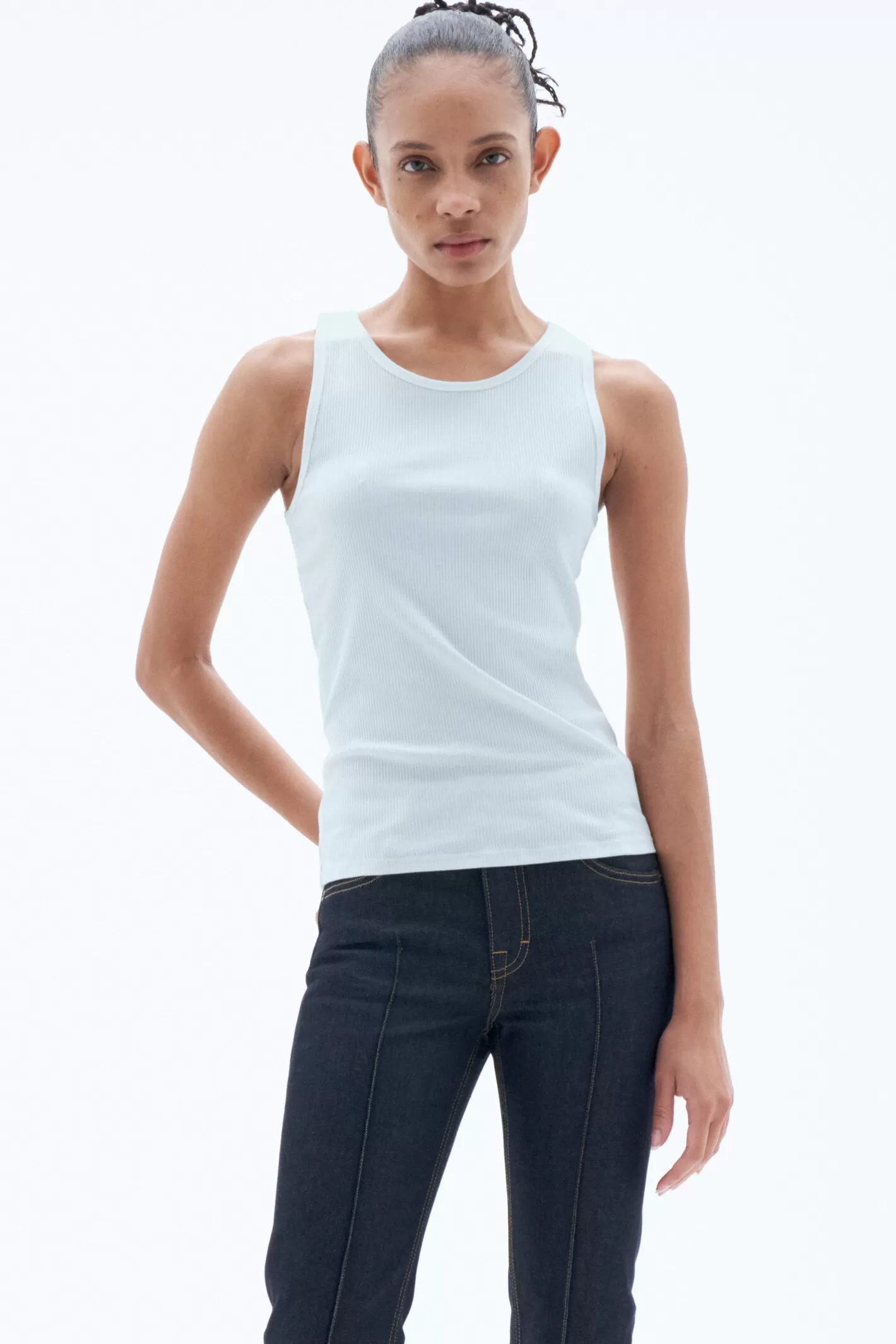 Filippa K Fine Rib Tank Ice Blue-Woman Tops