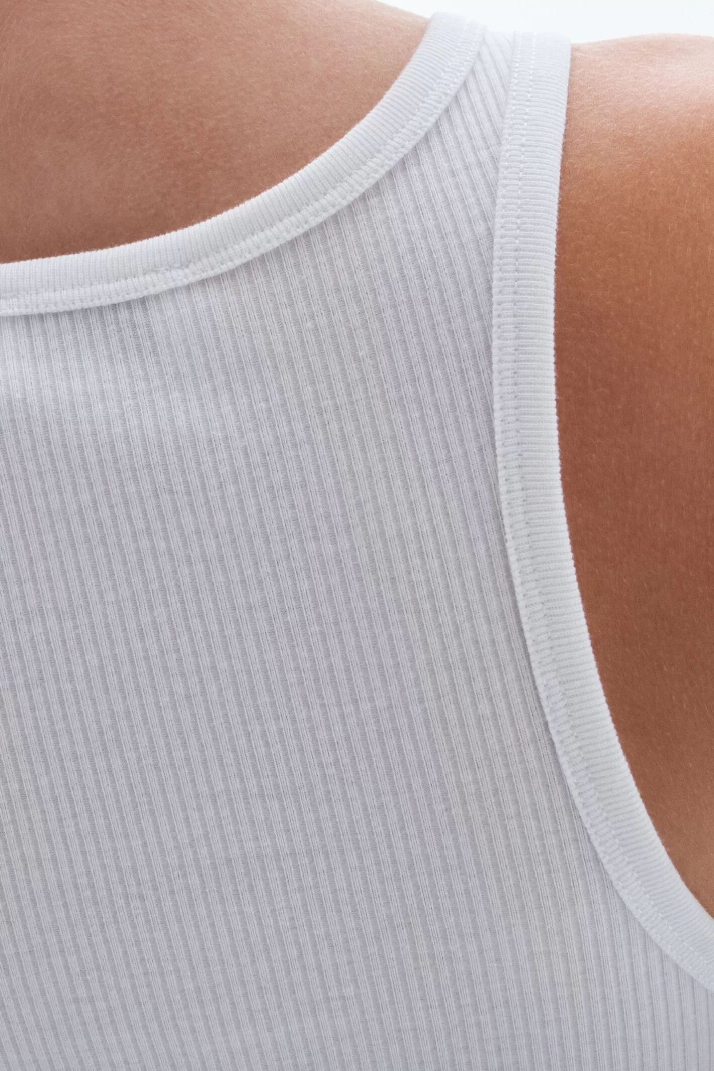 Filippa K Fine Rib Tank White-Woman Tops