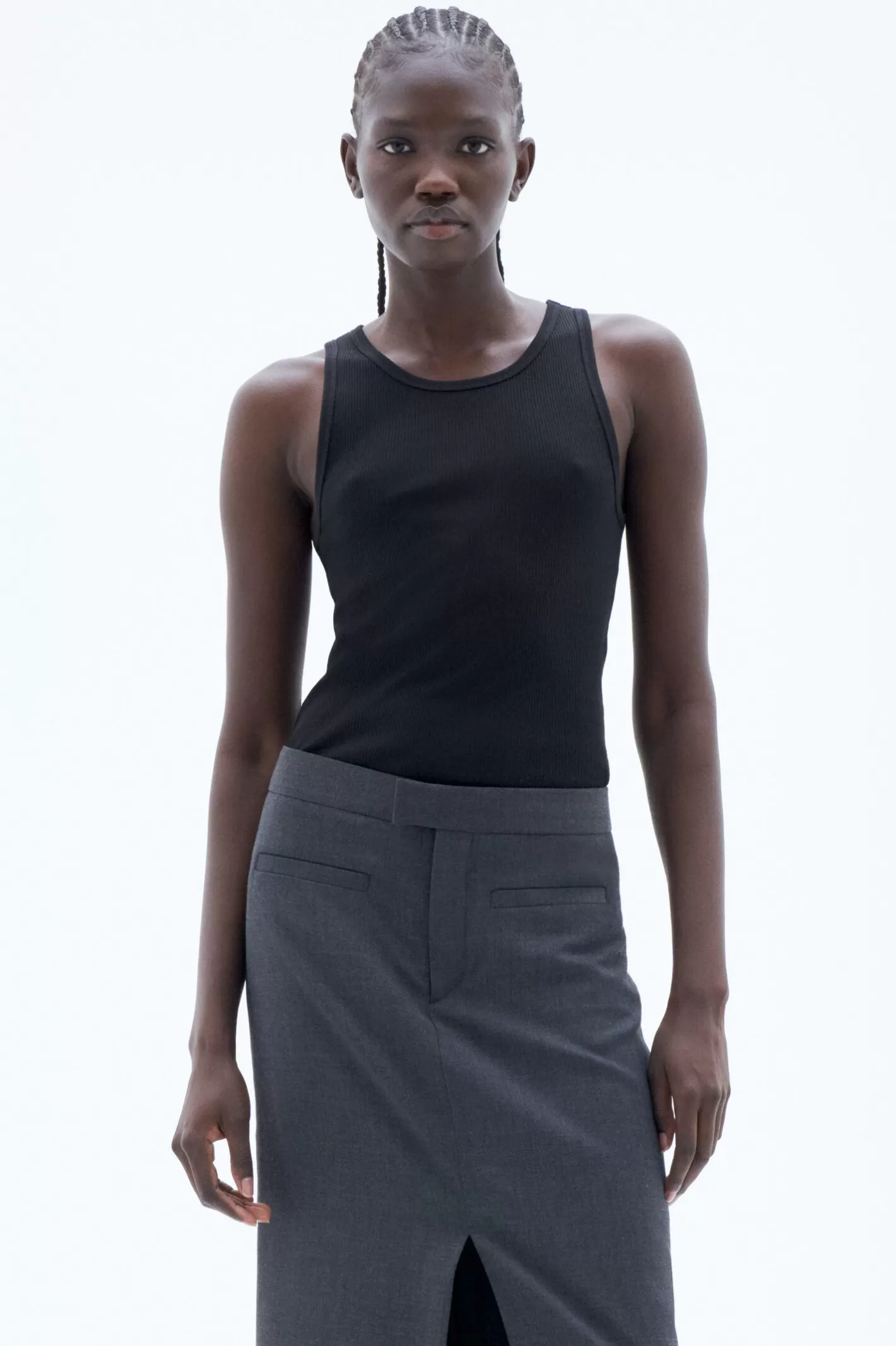 Filippa K Fine Rib Tank Black-Woman Bestsellers | Tops