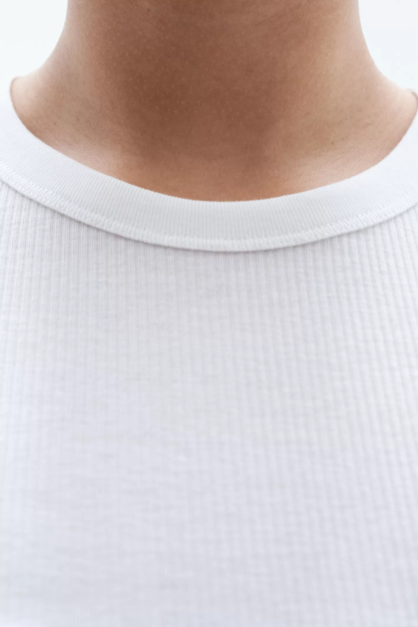 Filippa K Fine Rib Tee White-Woman Tops