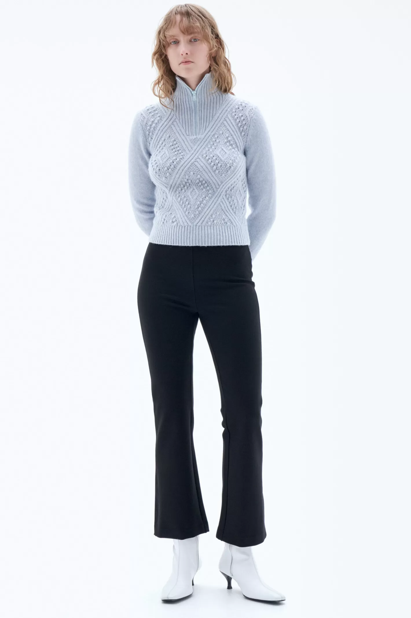 Filippa K Flared Jersey Trousers Black-Woman Trousers