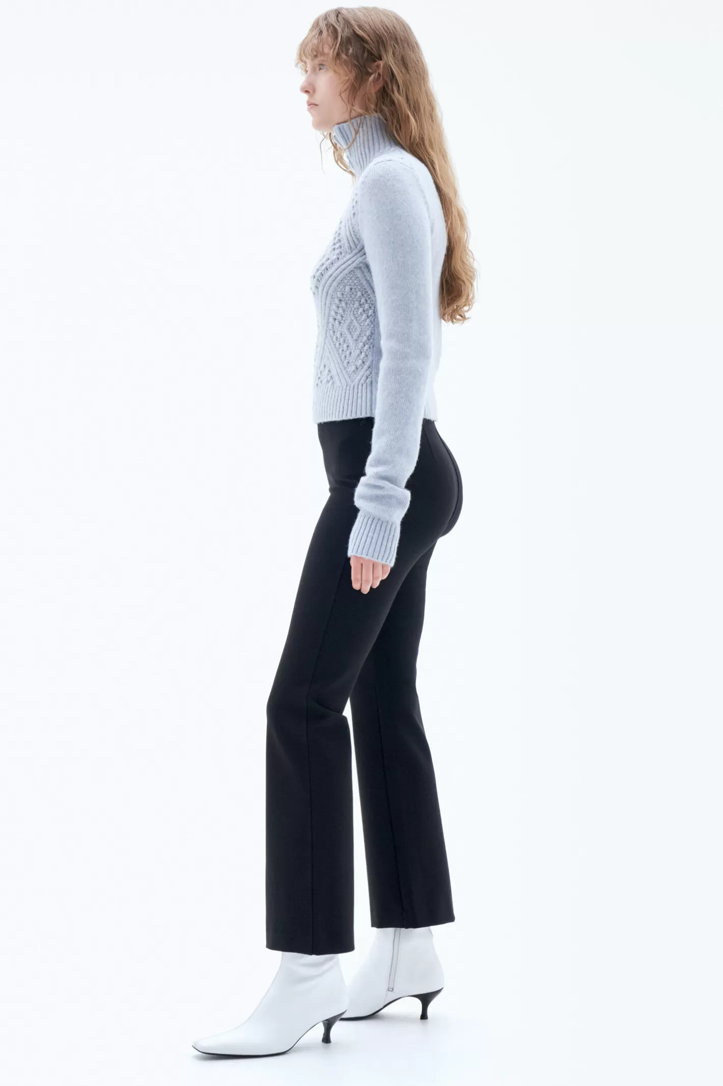 Filippa K Flared Jersey Trousers Black-Woman Trousers