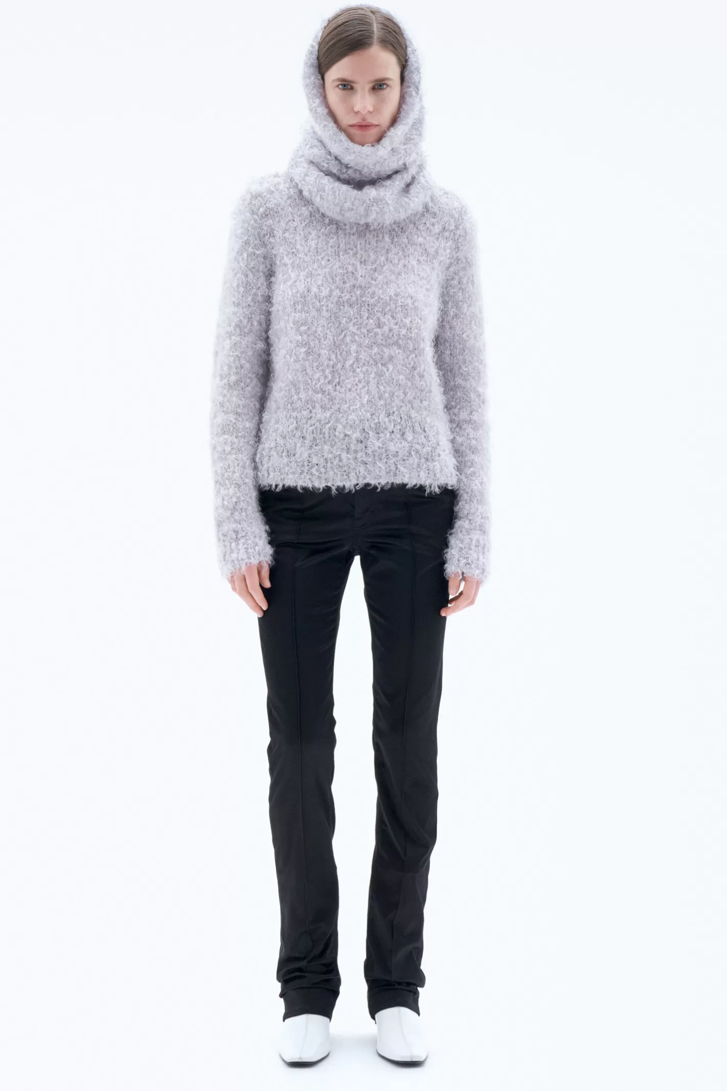 Filippa K Fluffy Snood Pearl Grey-Woman Hats & Scarves