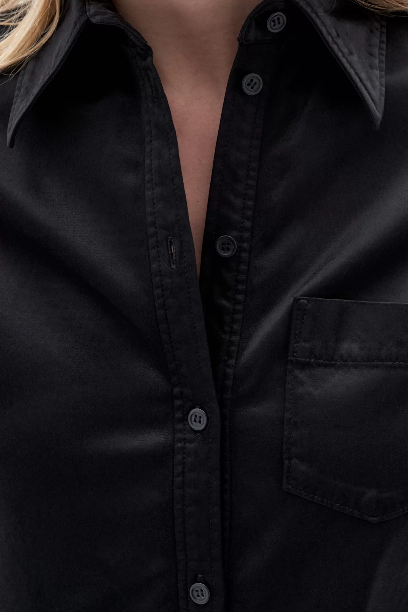 Filippa K Garment Dyed Shirt Black-Woman Shirts & Blouses