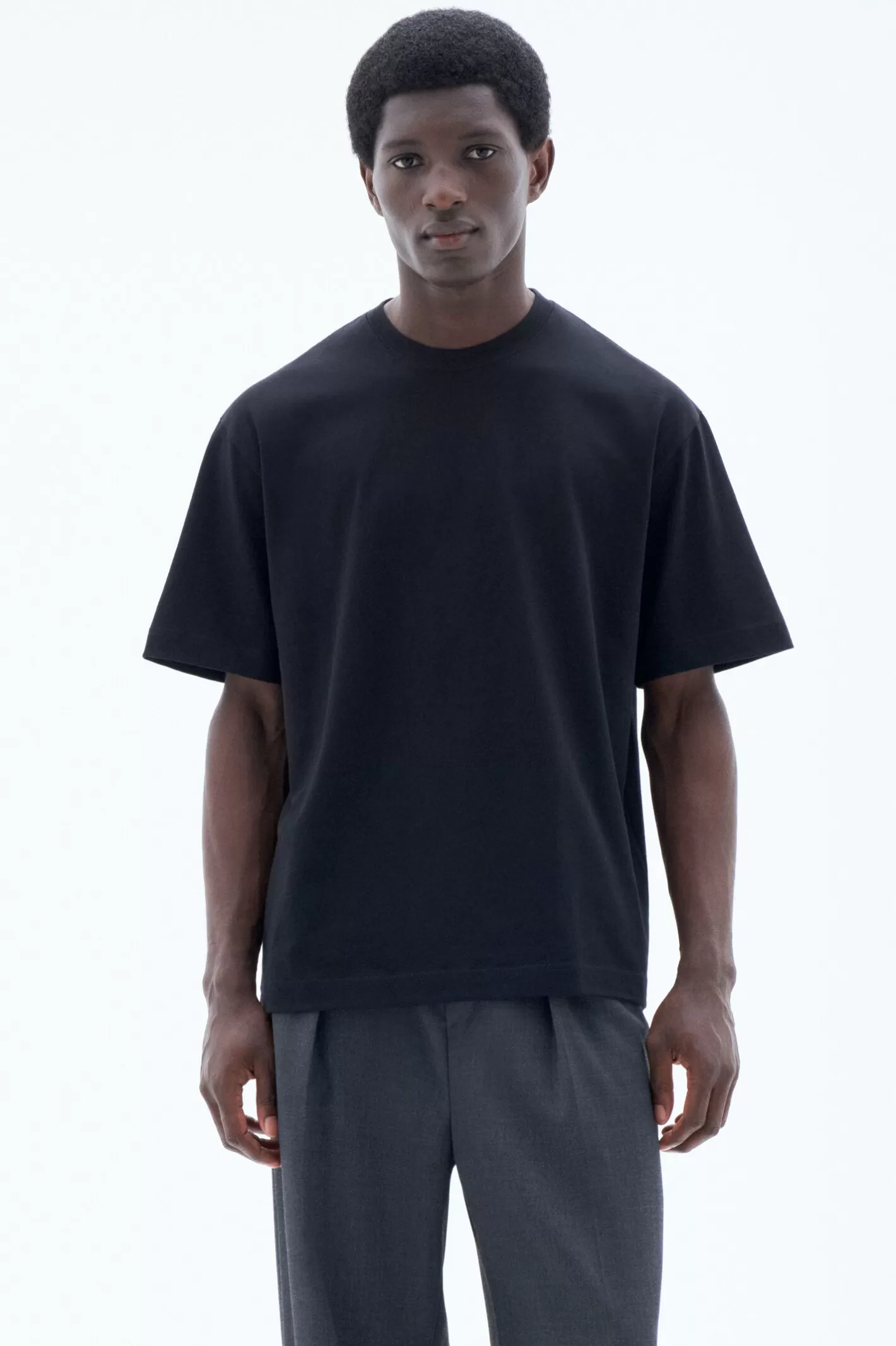 Filippa K Heavy Crewneck Tee Black-Man T-Shirts