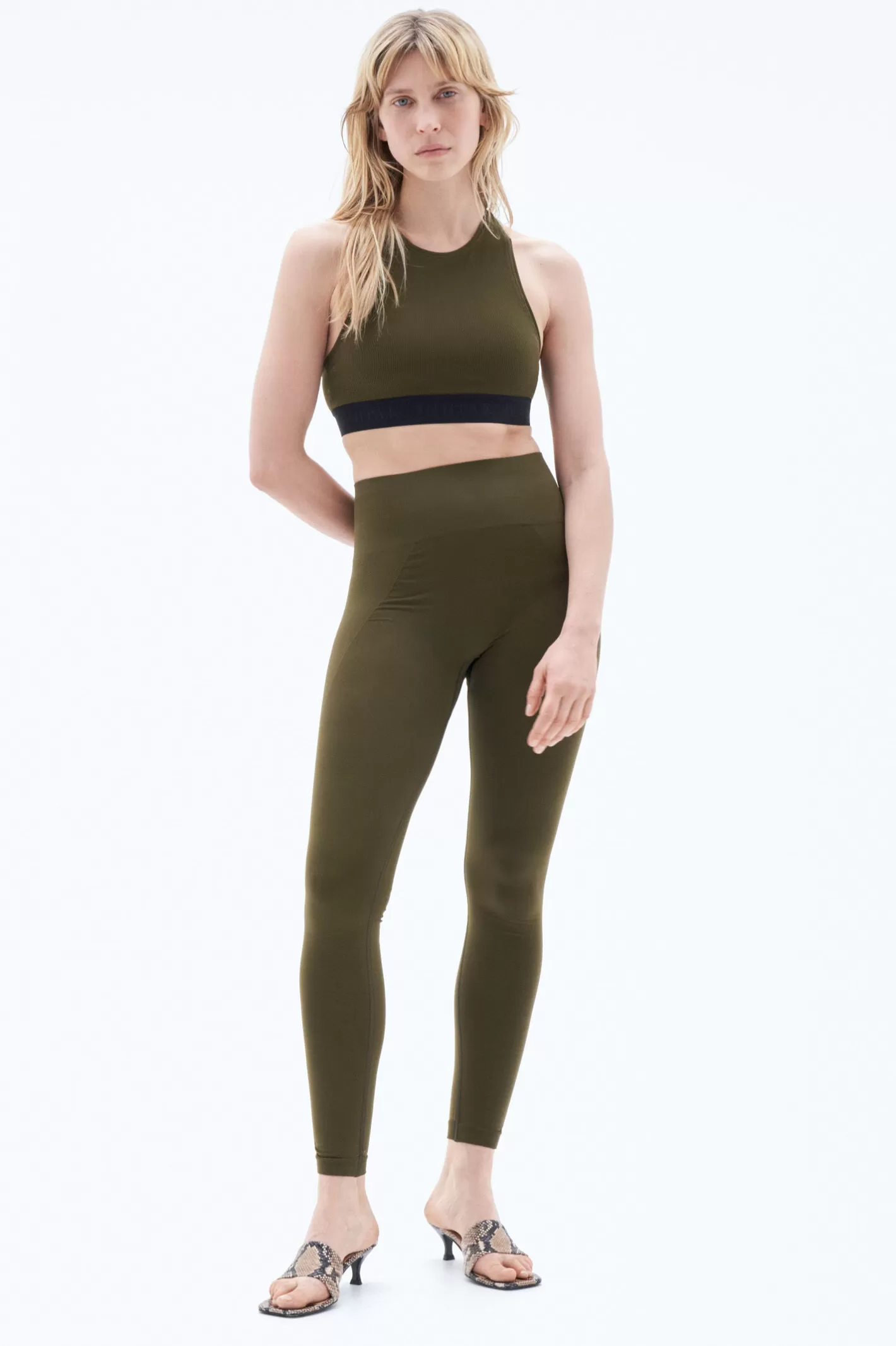 Filippa K High Seamless Leggings Olive Green-Woman Leggings