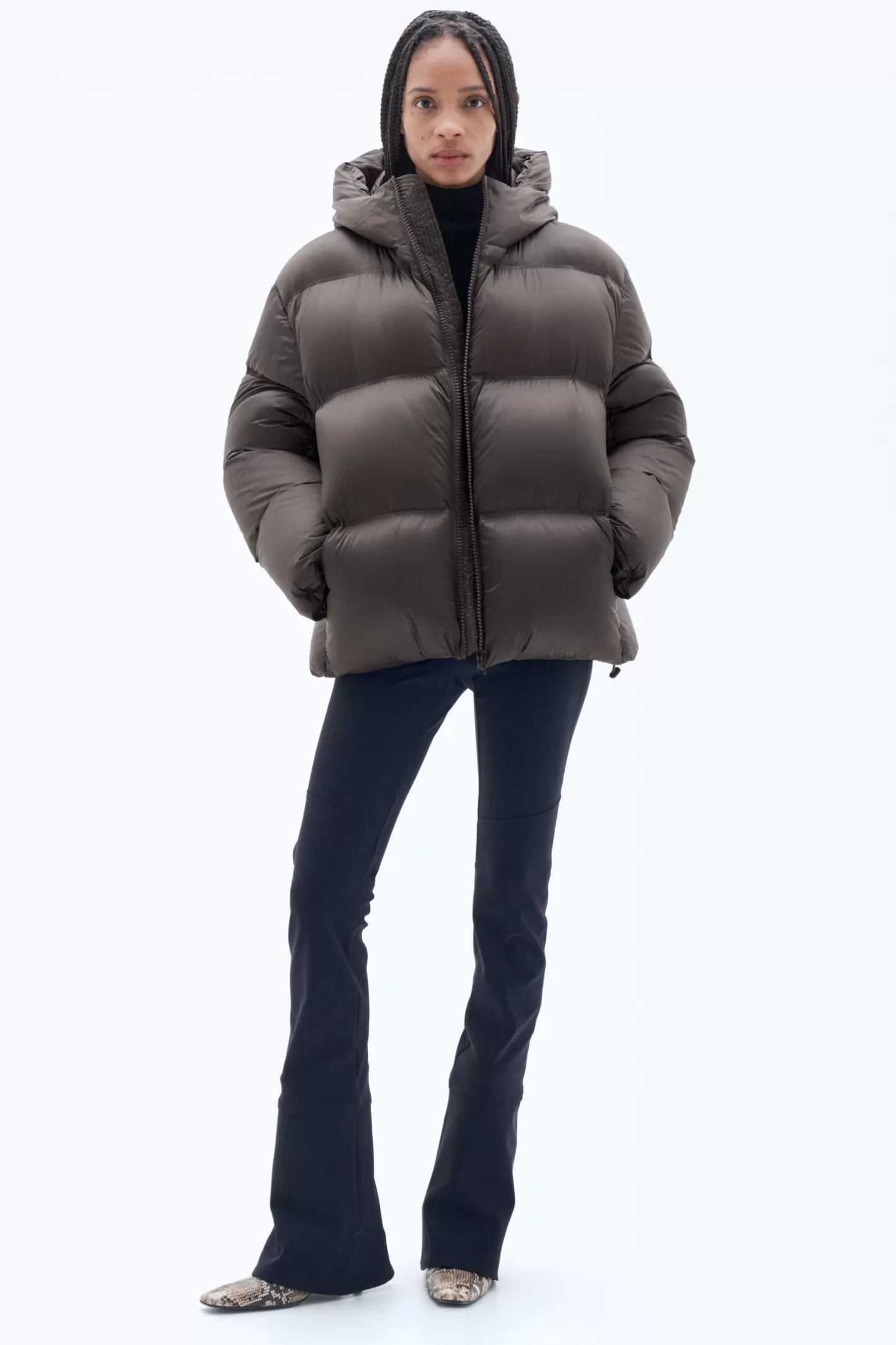 Filippa K Hooded Puffer Jacket Dark Chocolate-Man | Woman Outerwear