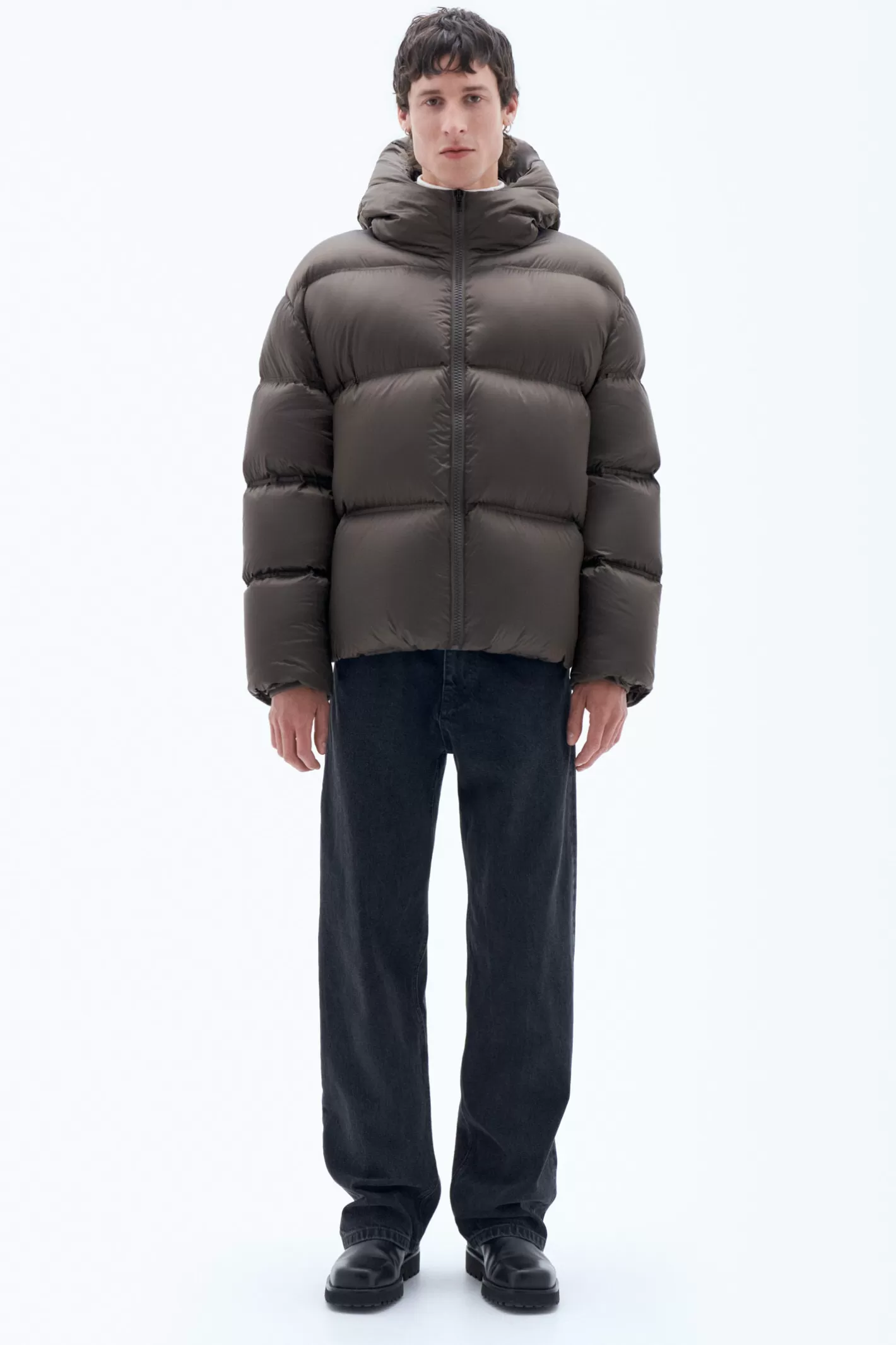 Filippa K Hooded Puffer Jacket Dark Chocolate-Man | Woman Outerwear