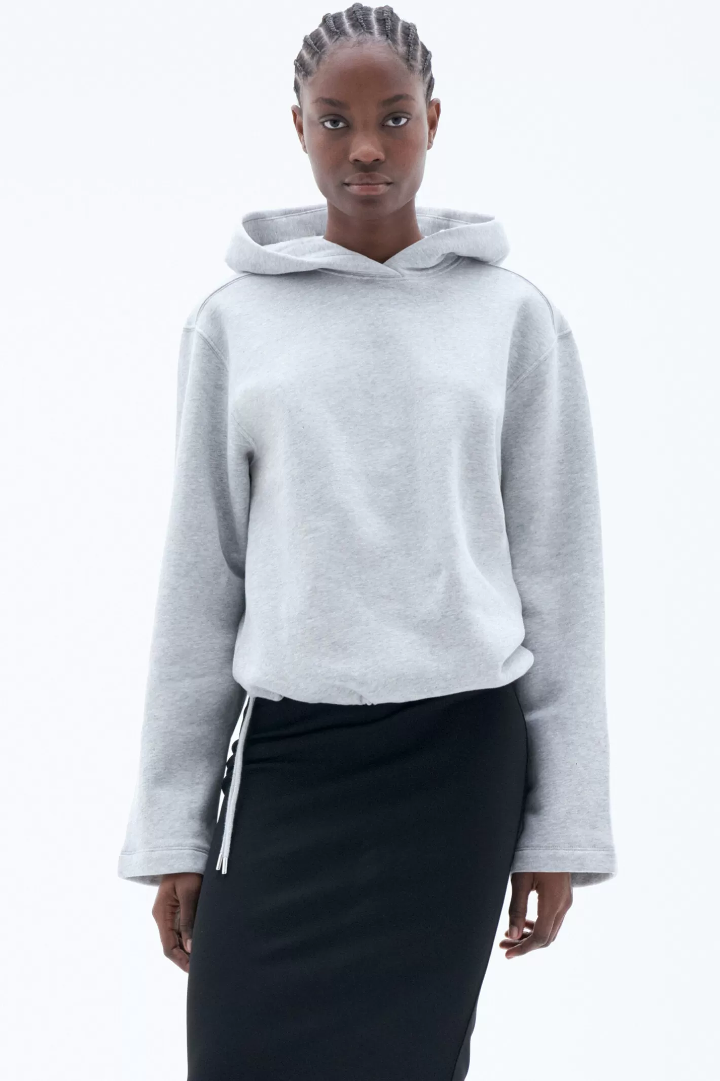 Filippa K Hooded Sweater Light Grey Melange-Woman Tops