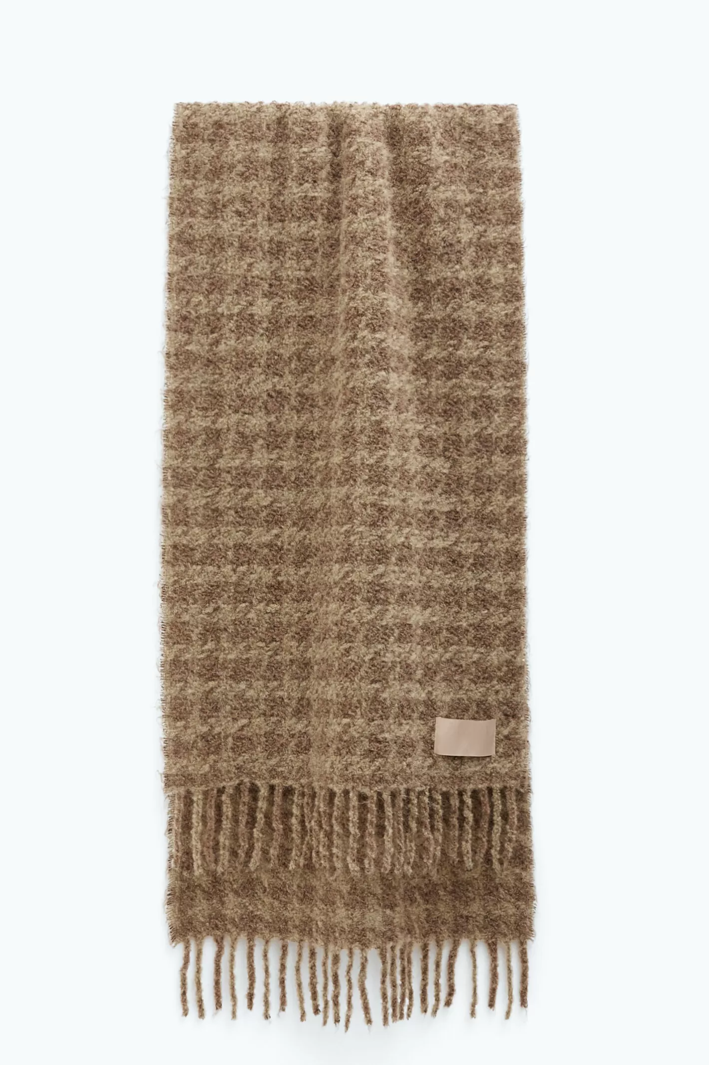 Filippa K Houndstooth Scarf Beige-Man | Woman Hats & Scarves